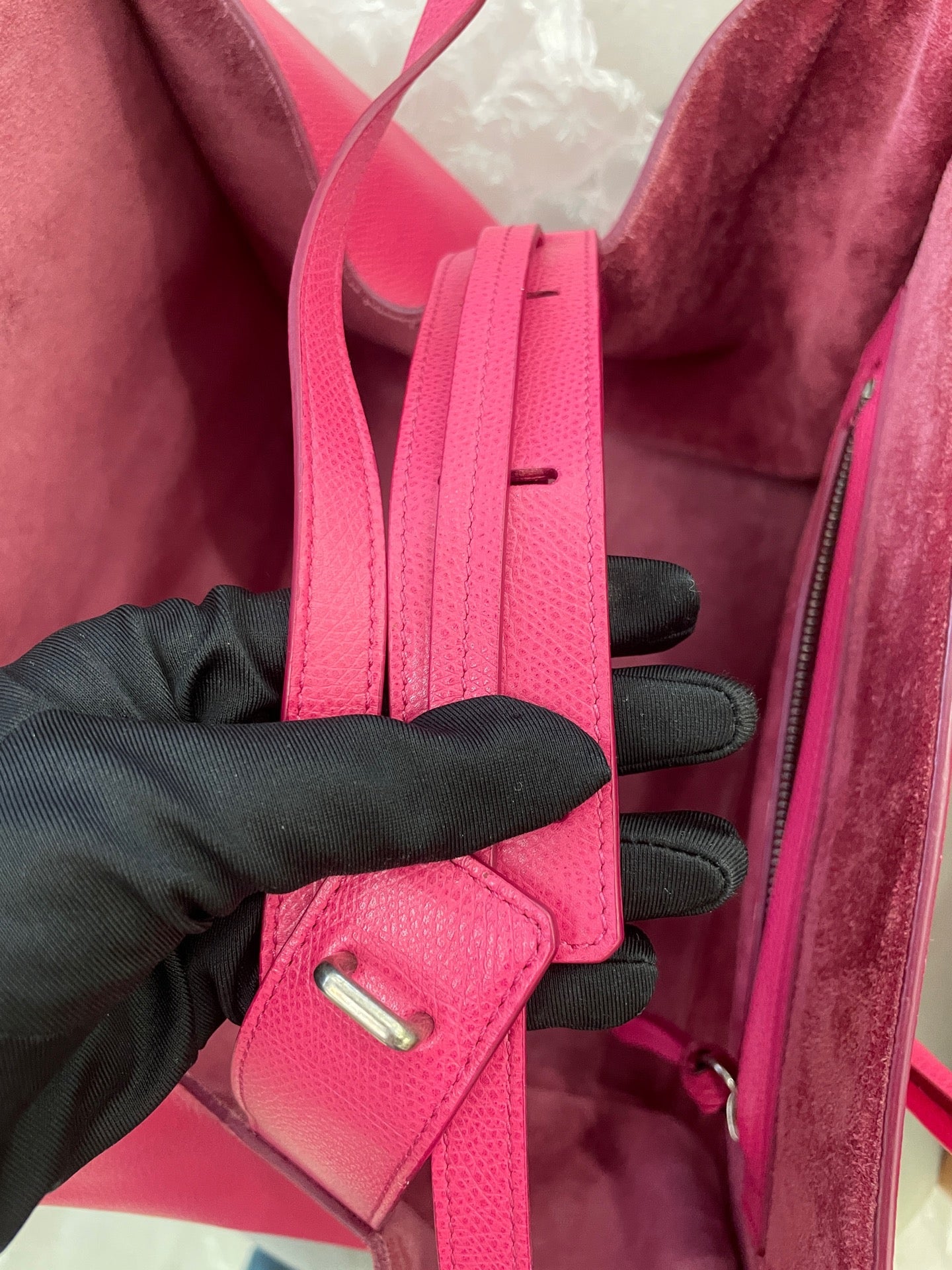 Celine - Luggage Tote - Pebbled Calfskin - Fuchsia - (Medium)