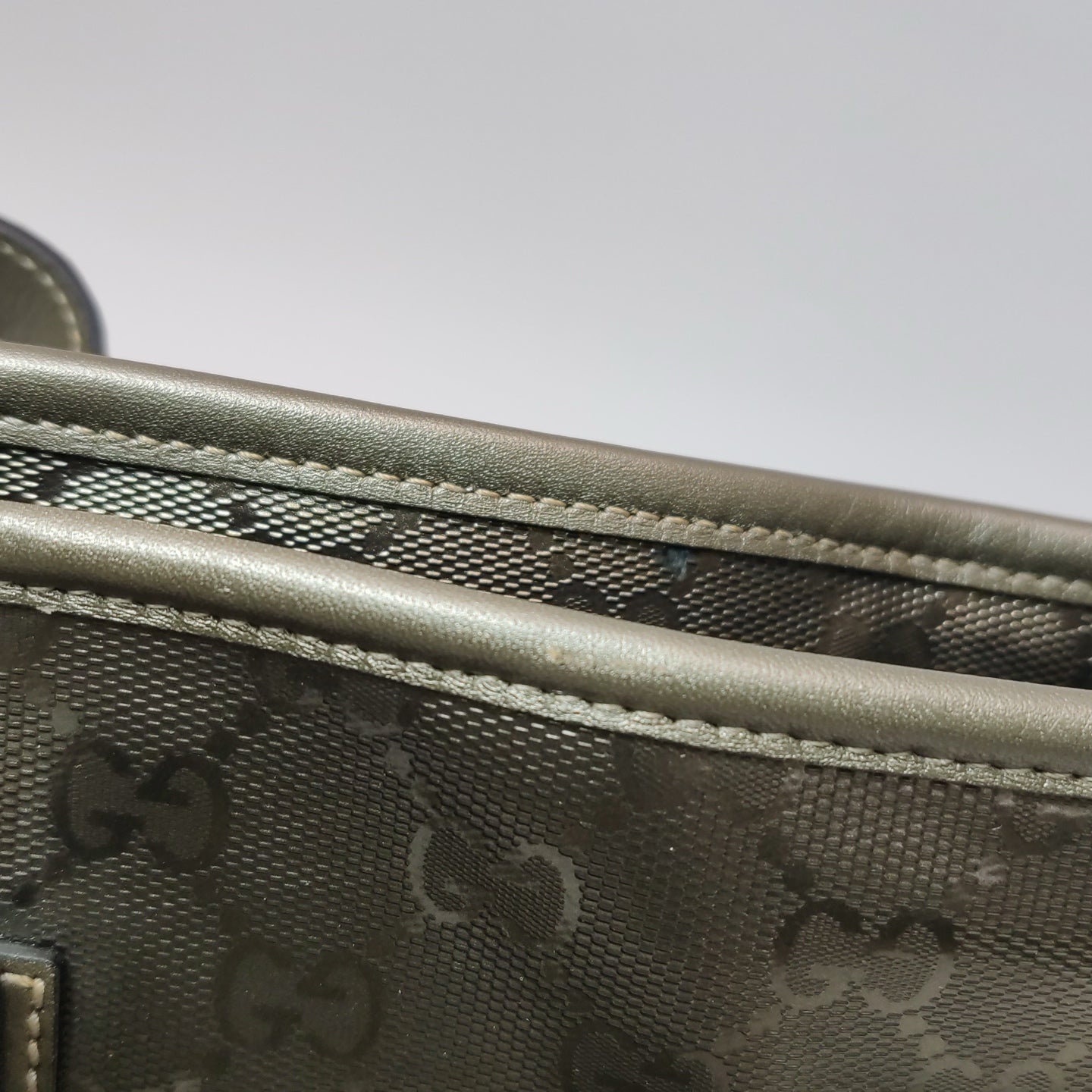 Gucci - GG Imprimé Tote - Coated canvas with leather trim - Metallic Bronze-Brown - (Medium)