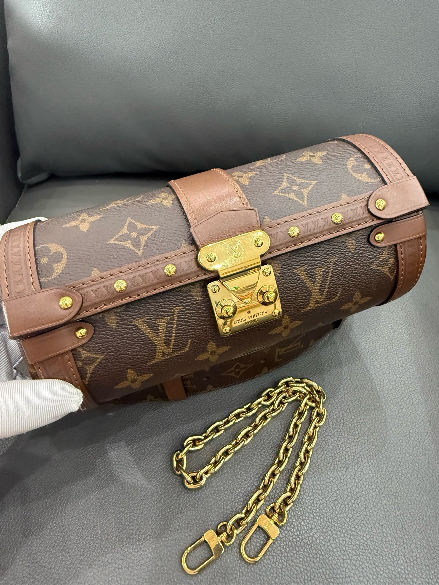 Louis Vuitton - Papillon Trunk - Monogram coated canvas with leather trim - Brown with tan leather and gold-tone hardware - (mini)