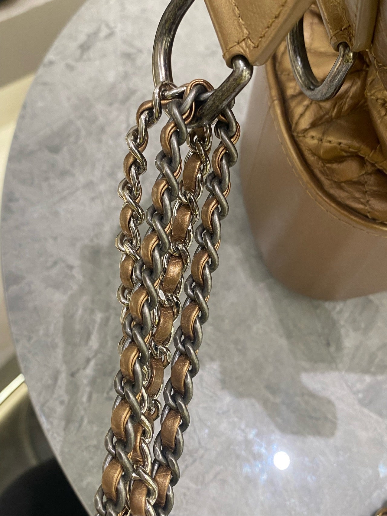 Chanel - Gabrielle Hobo Bag - Aged calfskin and smooth calfskin - Gold - (Medium)
