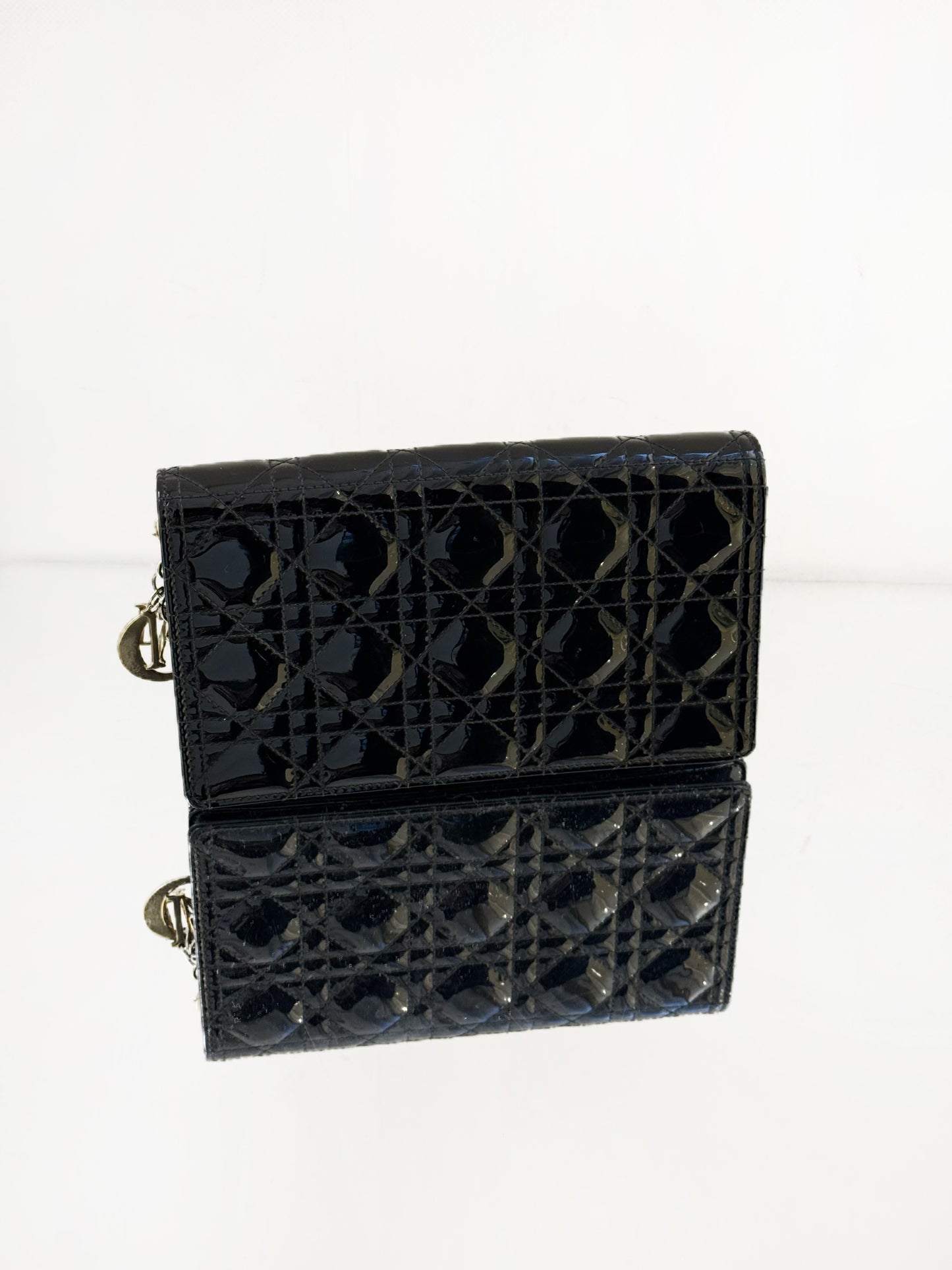 Dior - Lady Dior Cannage Chain Pouch 3-in-1 - Patent leather - Black - (mini)