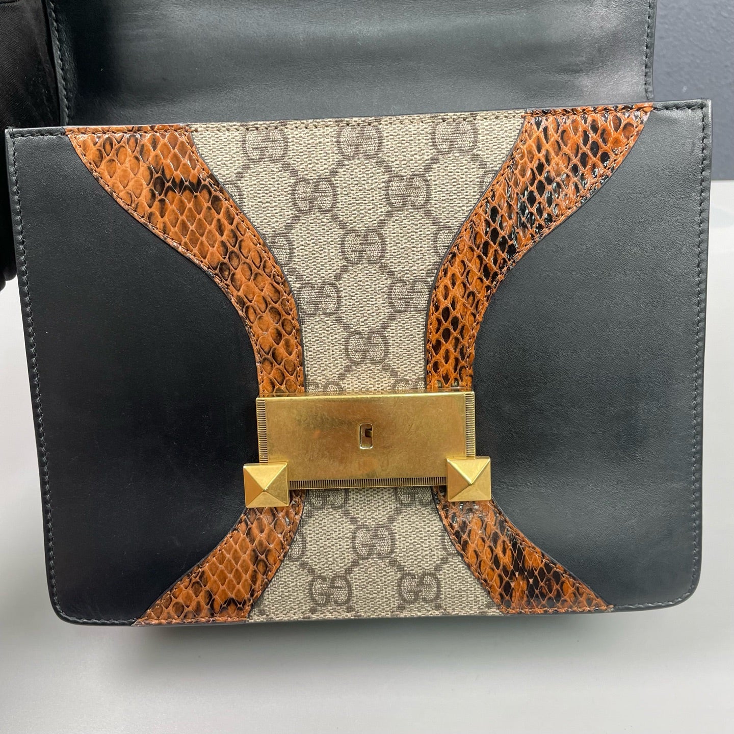 Gucci - Osiride Tiger Head Shoulder Bag - GG Supreme canvas, Leather, Python - Multicolour - (Small)