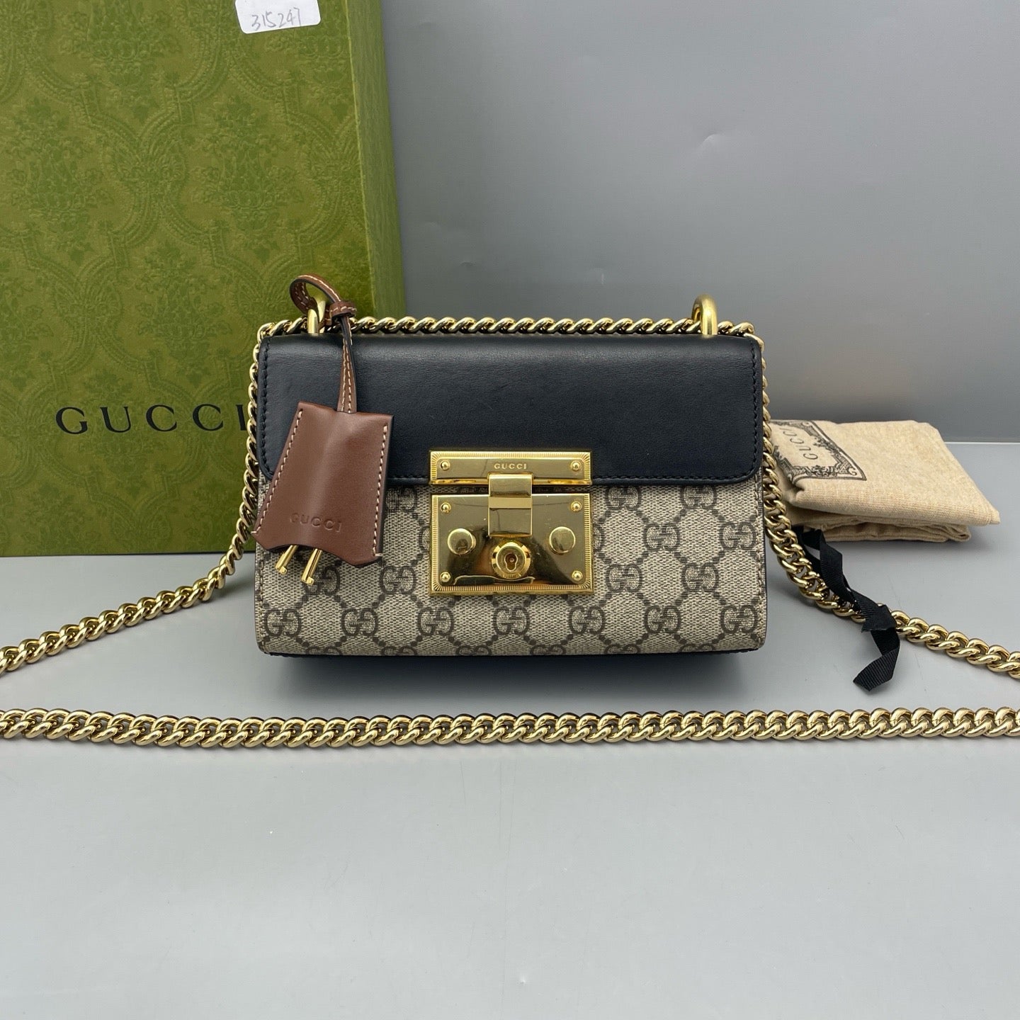 Gucci - Padlock Small Shoulder Bag - GG Supreme canvas with leather trim - Beige, Black, Brown - (small)