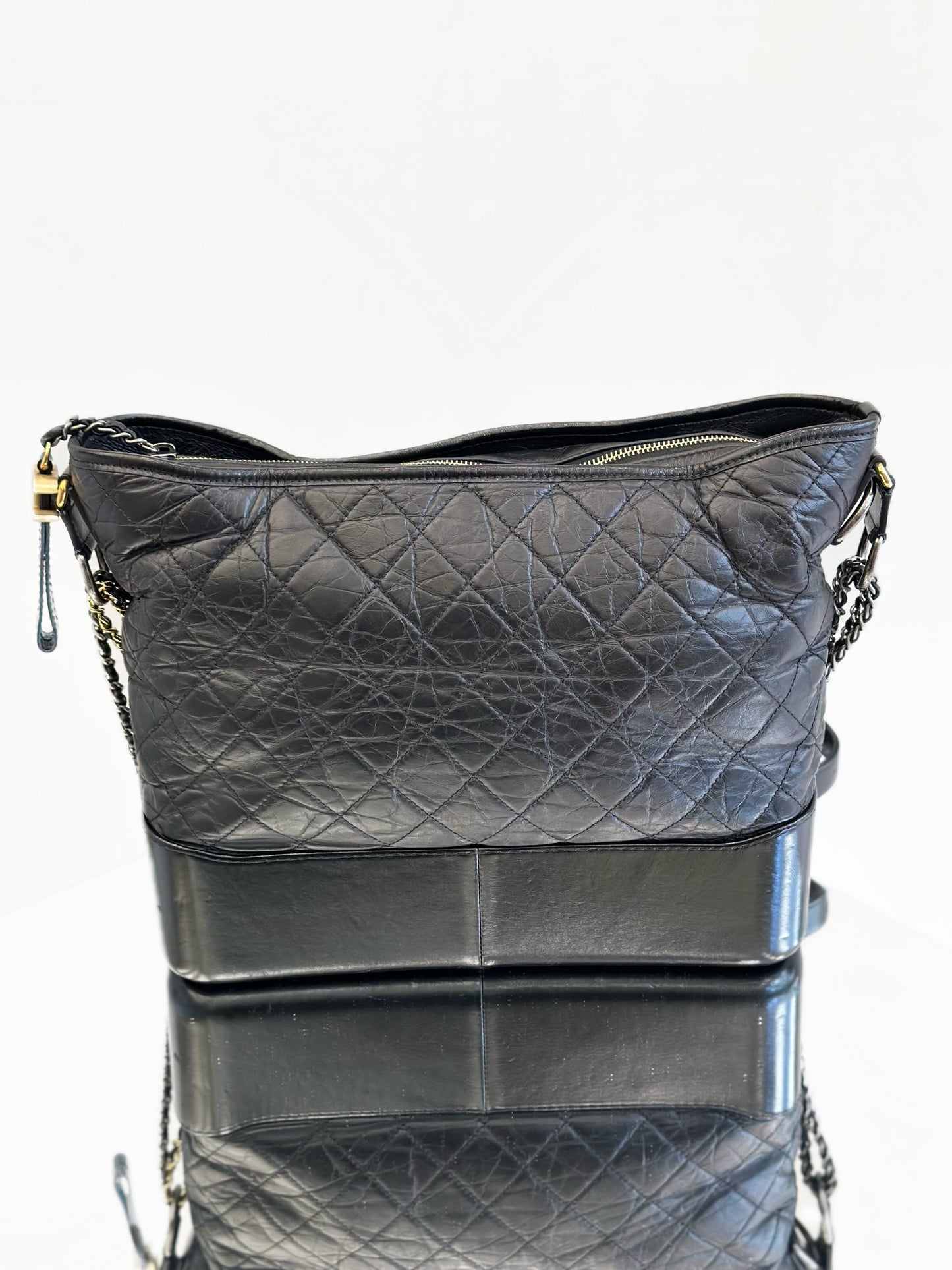 Chanel - Gabrielle Hobo Bag - Calfskin leather - Black - (Large)