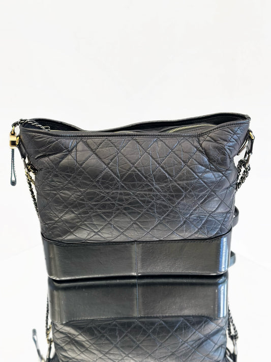 Chanel - Gabrielle Hobo Bag - Calfskin leather - Black - (Large)