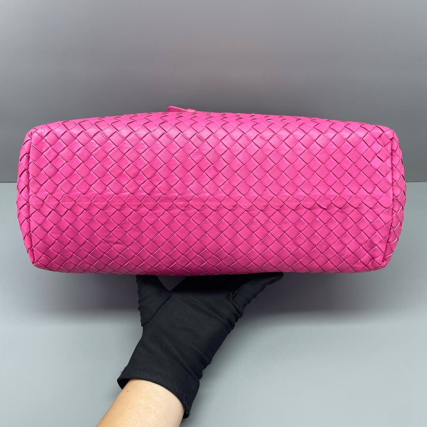 Bottega Veneta - Intrecciato Double-Bridge Tote Bag - Woven Nappa leather - Raspberry Pink - (Medium)