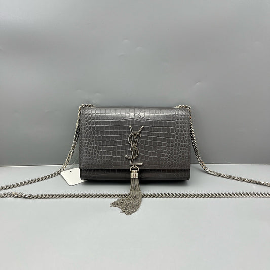 Saint Laurent - Kate Tassel Small - Leather - Grey - (mini)