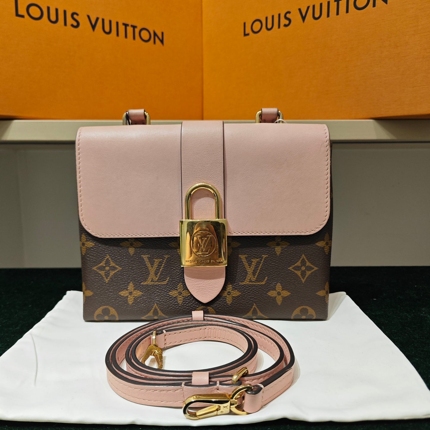 Louis Vuitton - Monogram Lock Flap Bag - Monogram coated canvas and leather - Brown and Pink - (small)