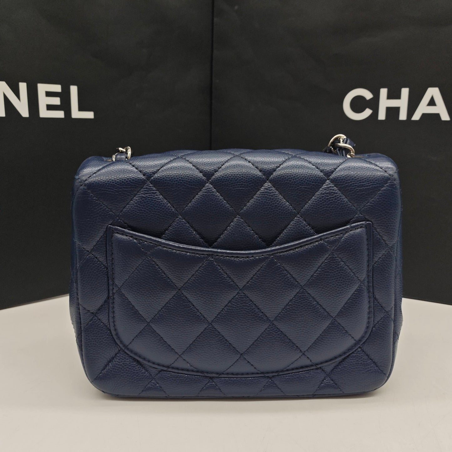 Chanel - Mini Square Flap Bag - Caviar leather - Navy - (mini)