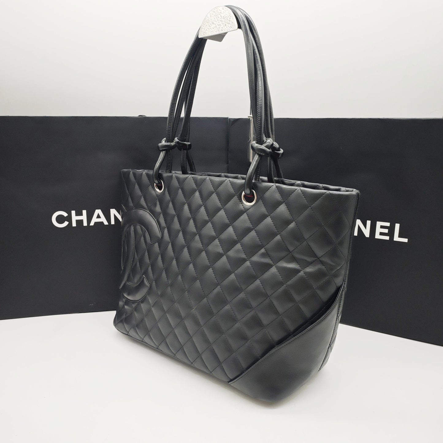 Chanel - Cambon Tote Bag - Calfskin leather - Black - (Medium)