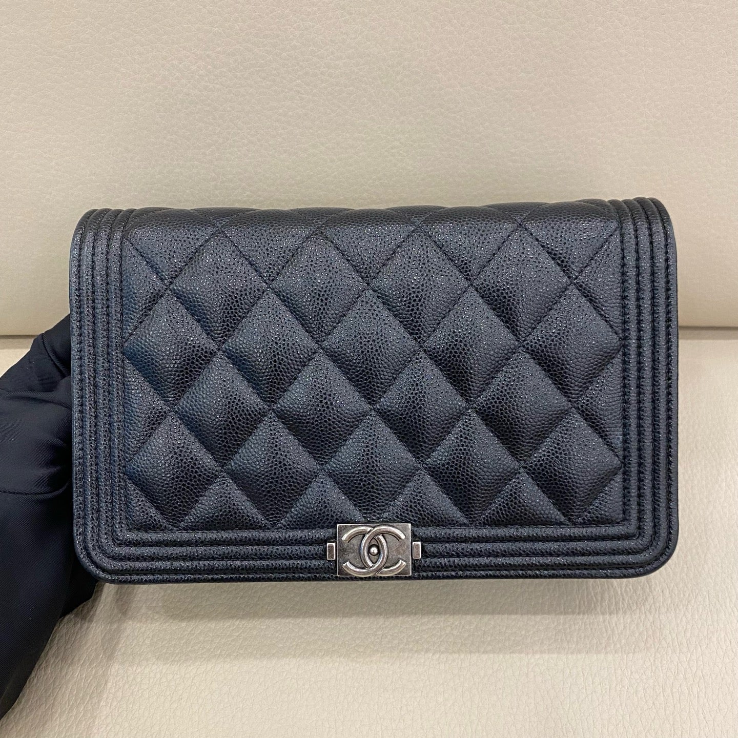 Chanel - Boy Chanel Wallet on Chain (WOC) - Caviar Leather - Black - (mini)