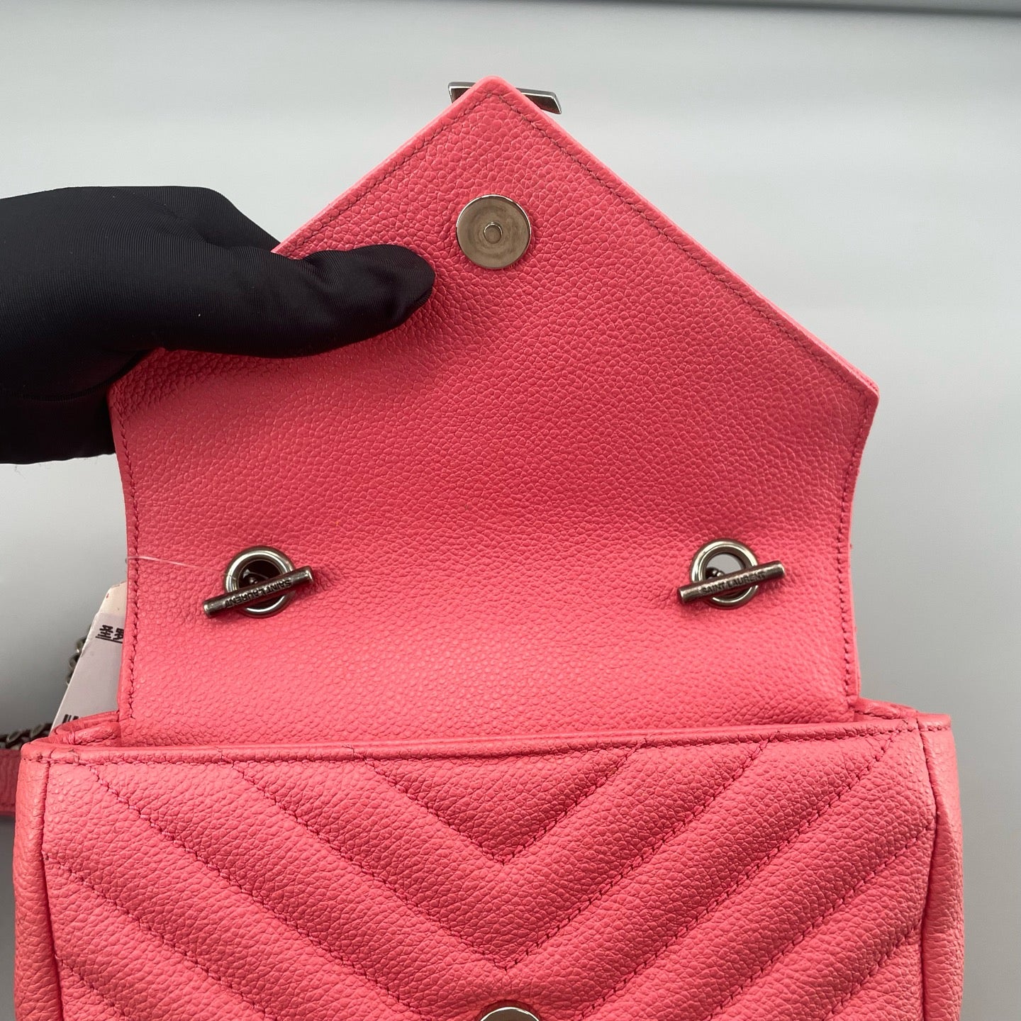 Saint Laurent - College Mini Messenger Bag - Grained leather - Pink - (mini)