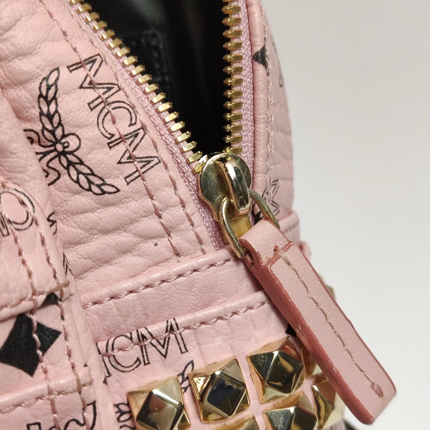 MCM - Stark Mini Backpack - Coated canvas and leather - Pink - (mini)