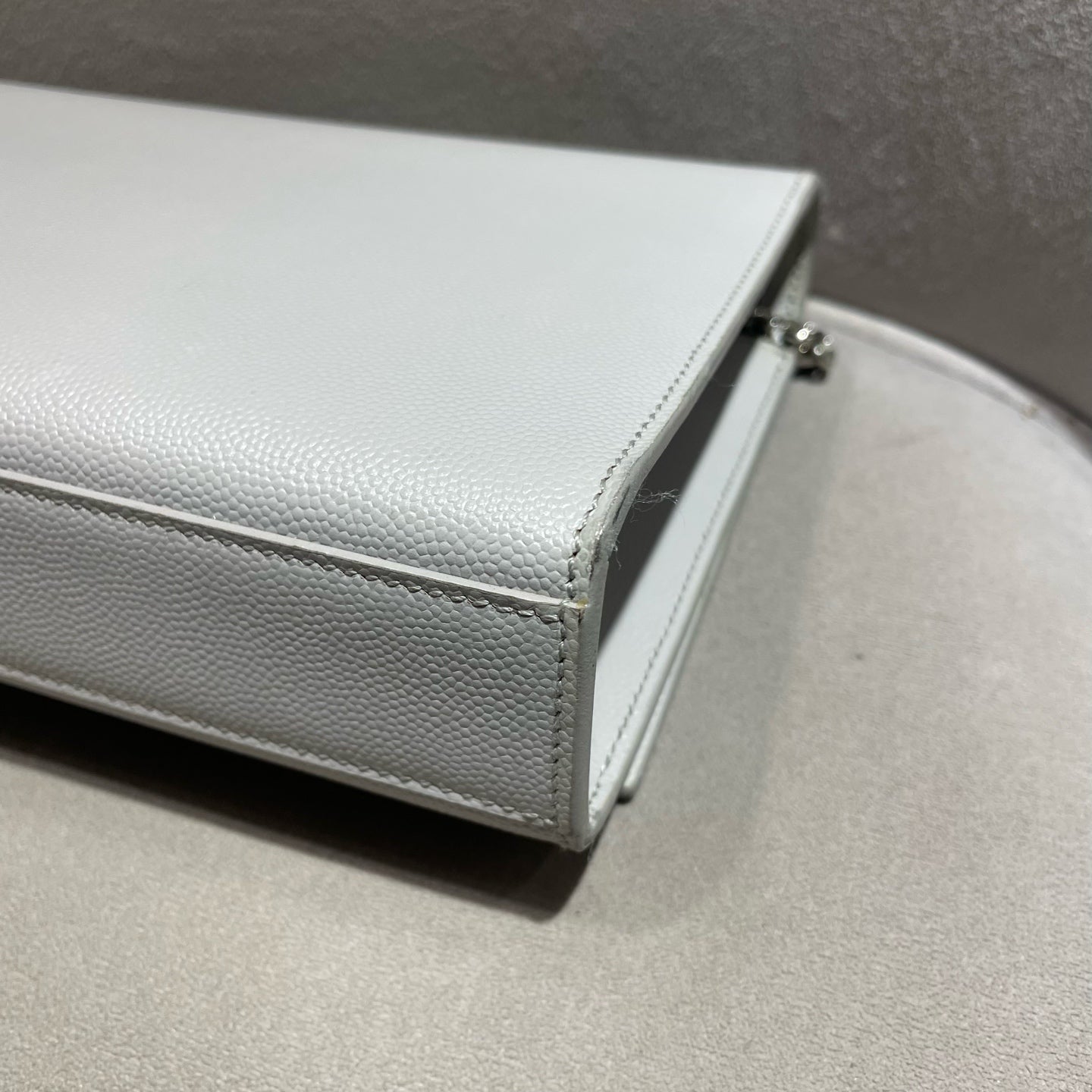 Saint Laurent - Kate - Grained calfskin leather - Grey - (small)