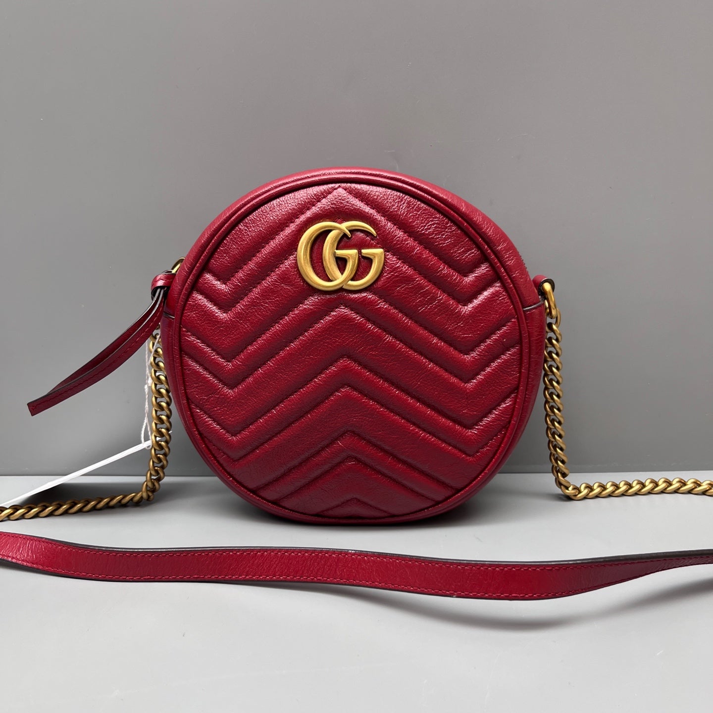 Gucci - Marmont Round Mini Bag - Leather - Red - (Mini)