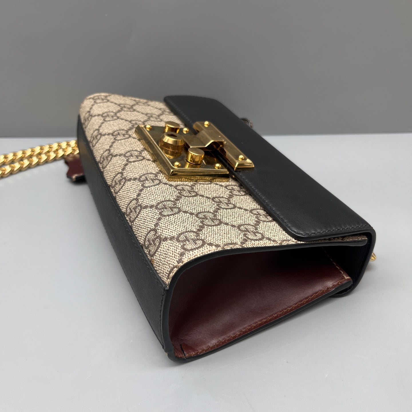 Gucci - Padlock GG Supreme Chain Shoulder Bag - GG Supreme coated canvas with smooth leather trim - Multicolour (Beige/Ebony, Black, Brown) - (small)