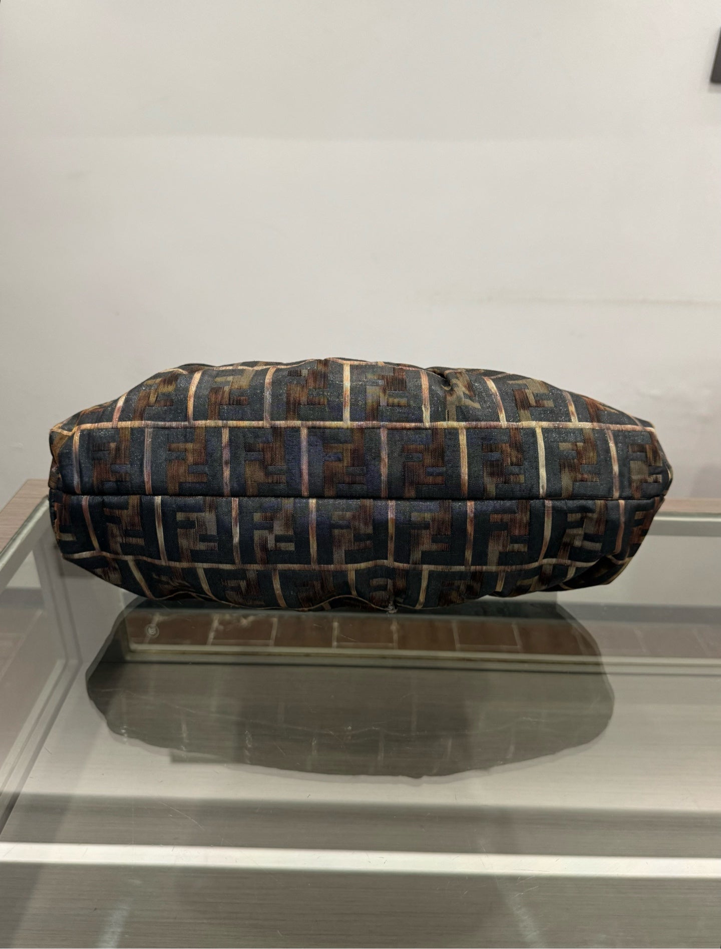 Fendi - Dumpling Shoulder Bag - Fendi Zucca monogram jacquard fabric with leather trim - Multicolour - (medium)