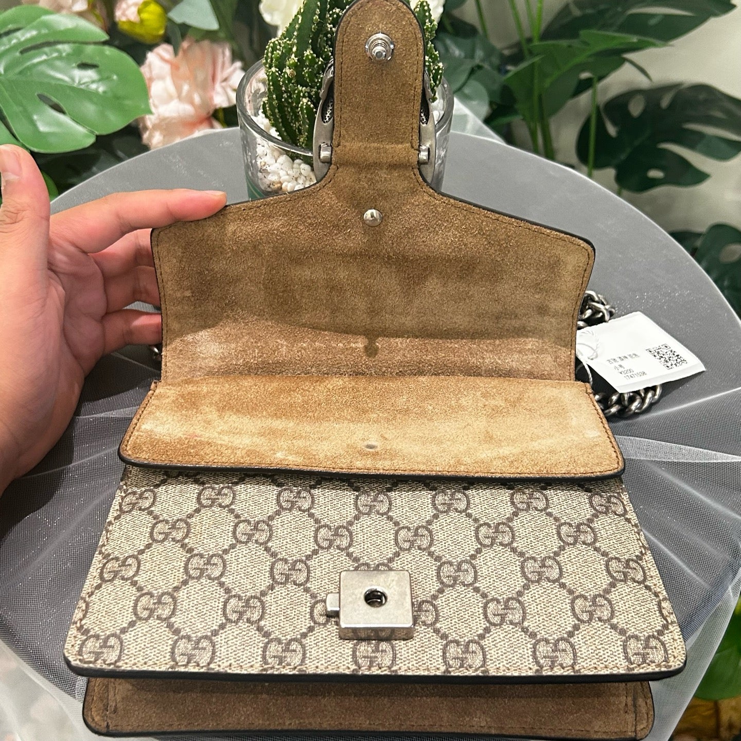 Gucci - Dionysus Mini Bag - GG Supreme canvas with suede trim - Beige and Camel - (Small)