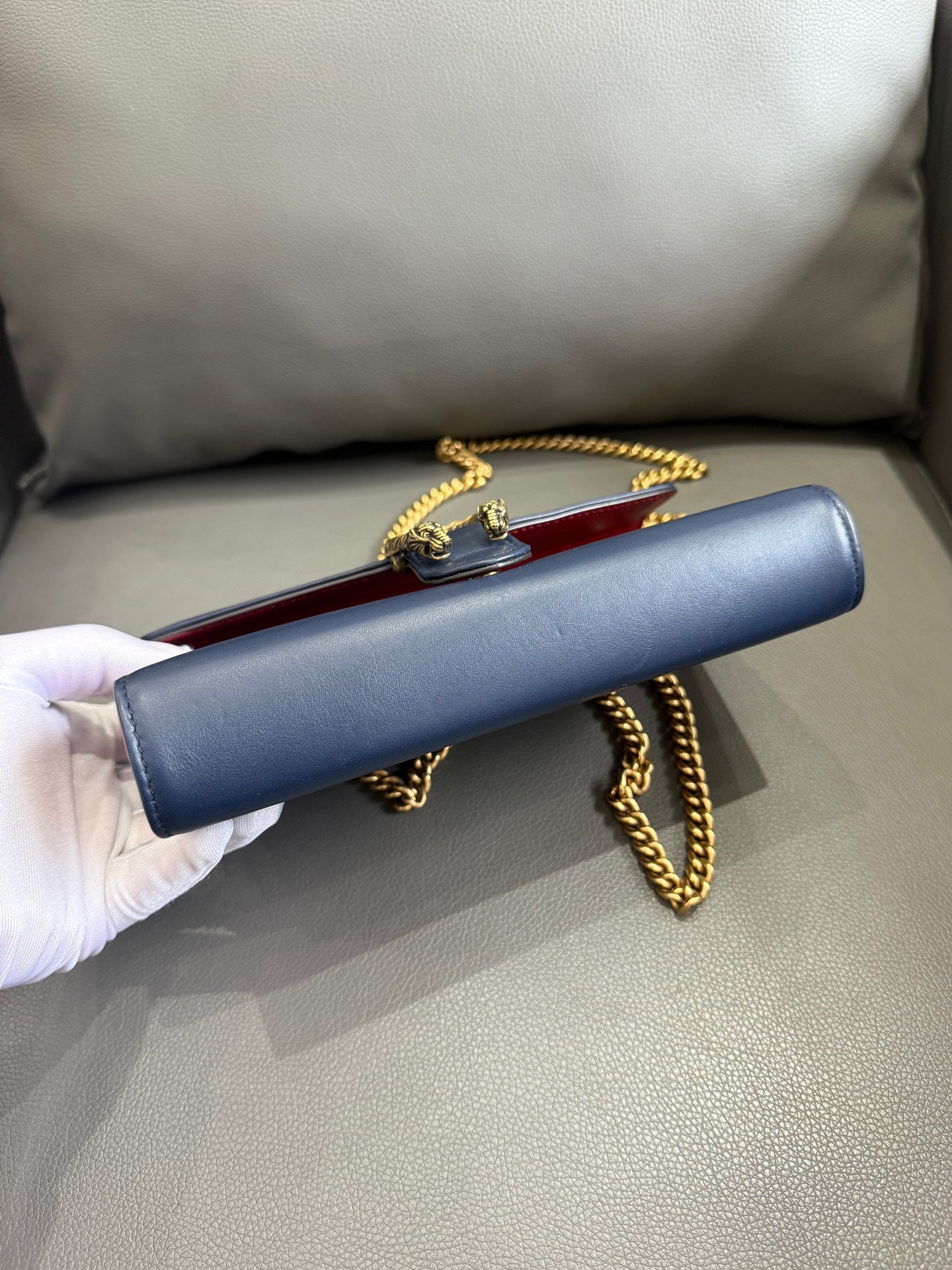 Gucci - Dionysus Wallet on Chain (WOC) - Leather - Blue with Red Interior - (Mini)