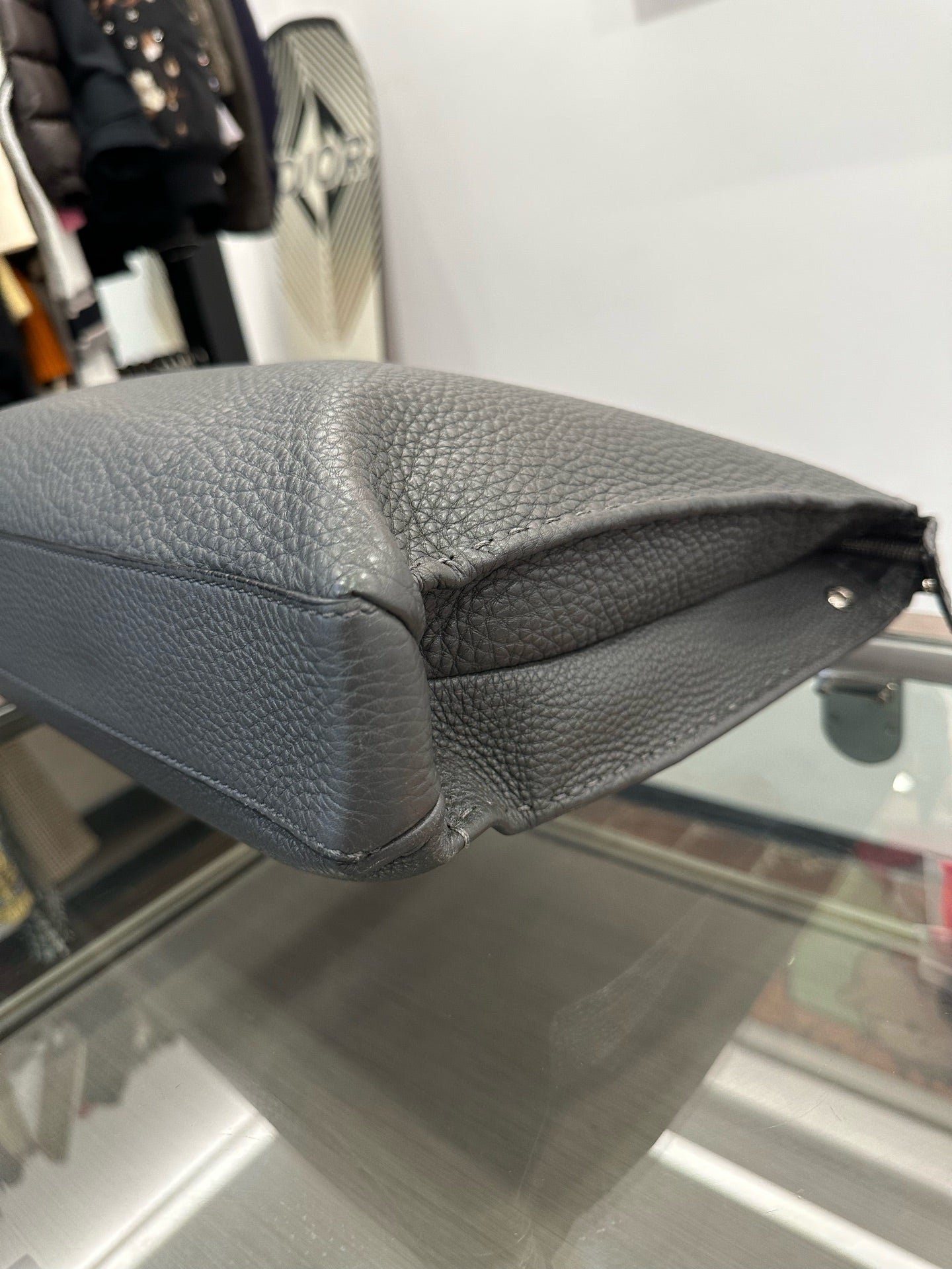 Fendi - Selleria Tote - Pebbled leather - Grey - (Large)