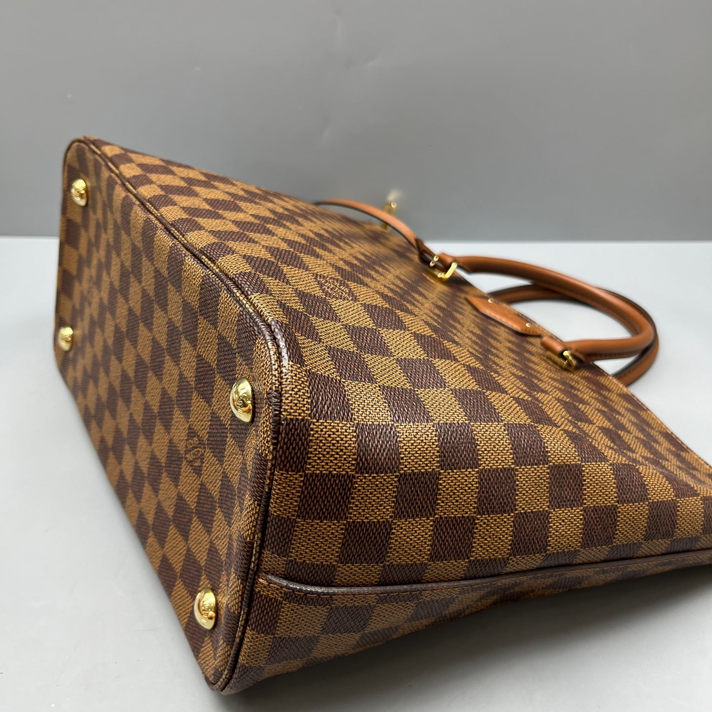 Louis Vuitton - Siena Tote MM - Damier Ebène coated canvas with cowhide leather trim - Brown - (medium)