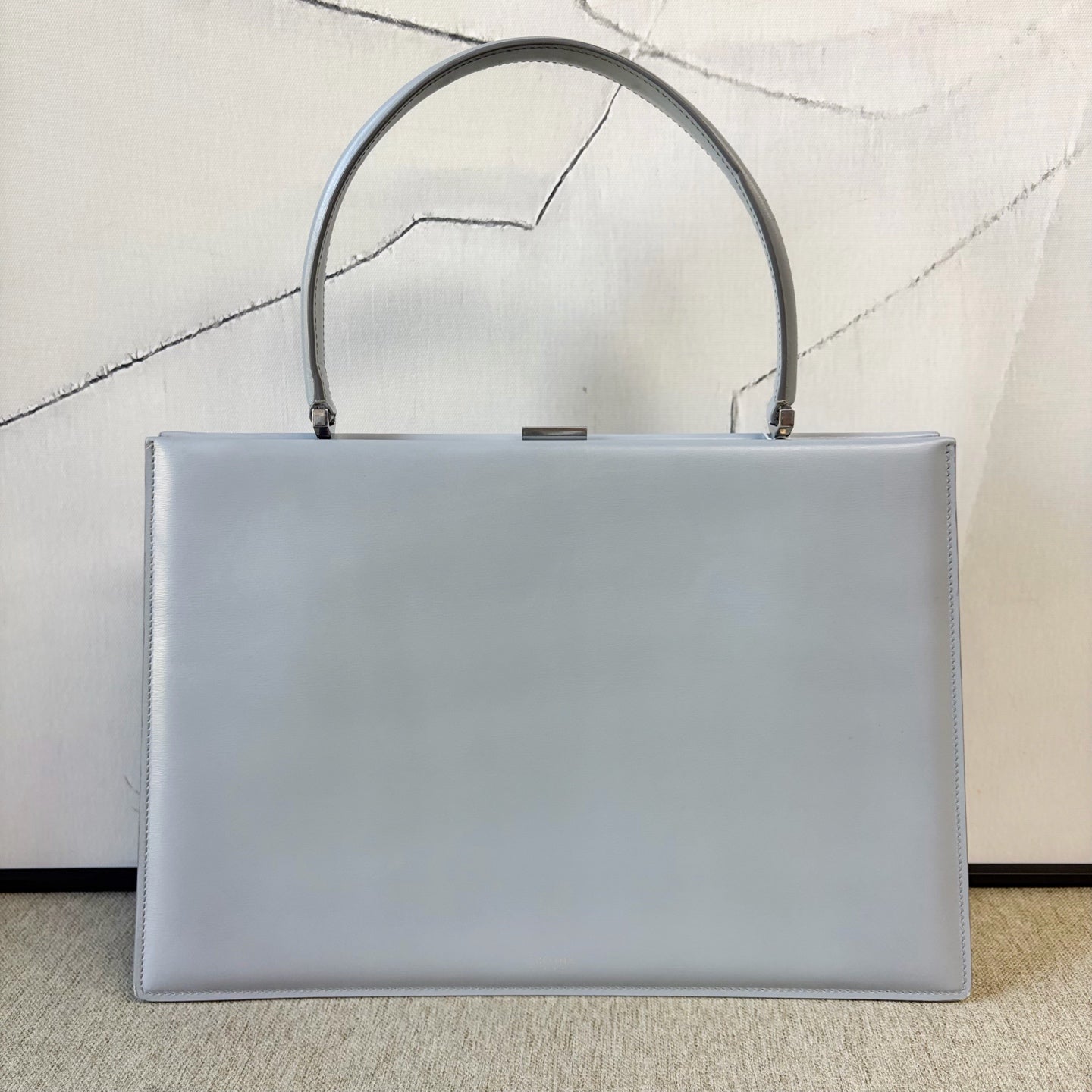 Celine - Clasp - Smooth calfskin leather - Mist Blue with Silver-Tone Hardware - (Medium)
