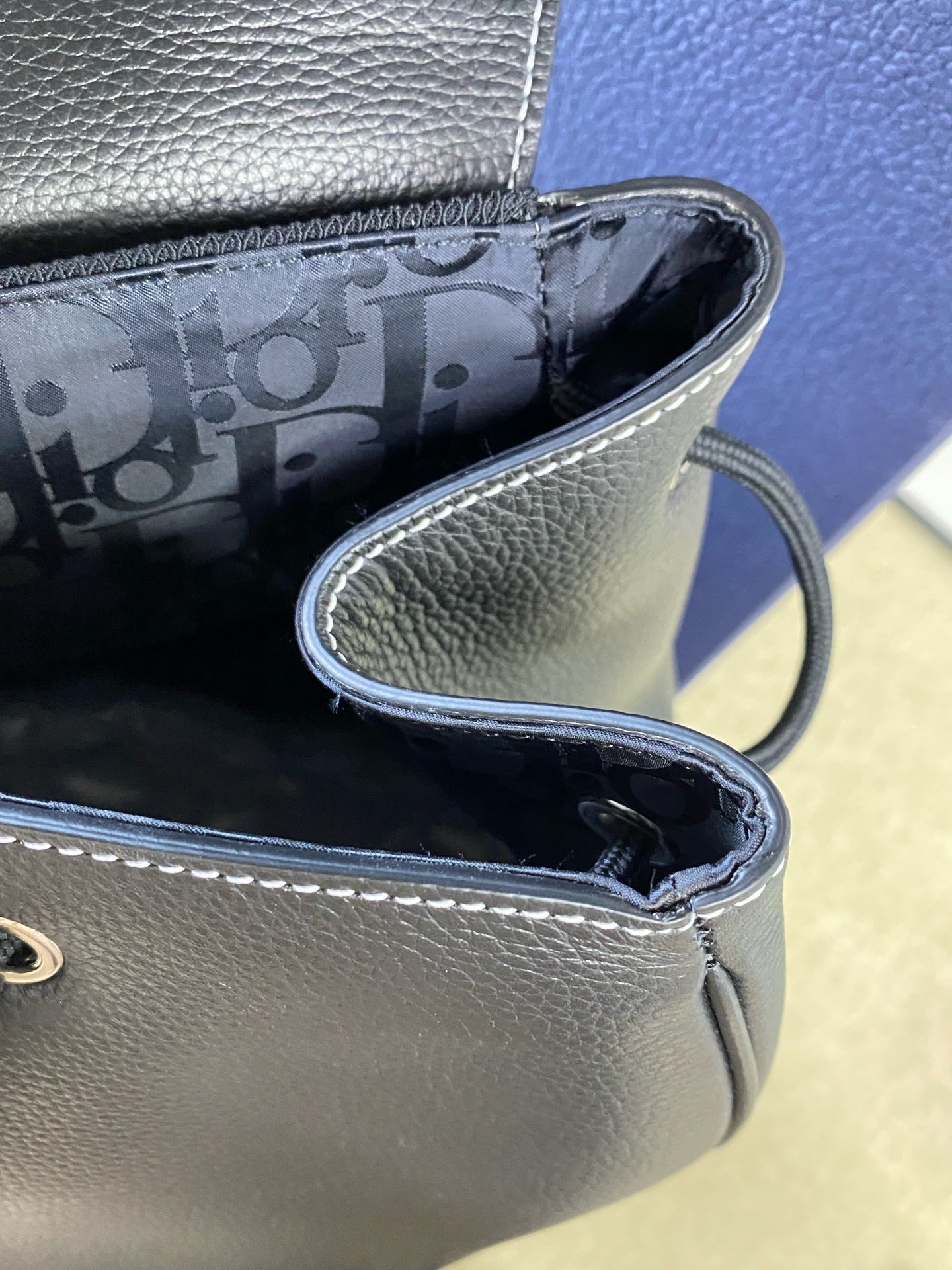 Dior - Saddle Backpack - Leather - Black - (Large)