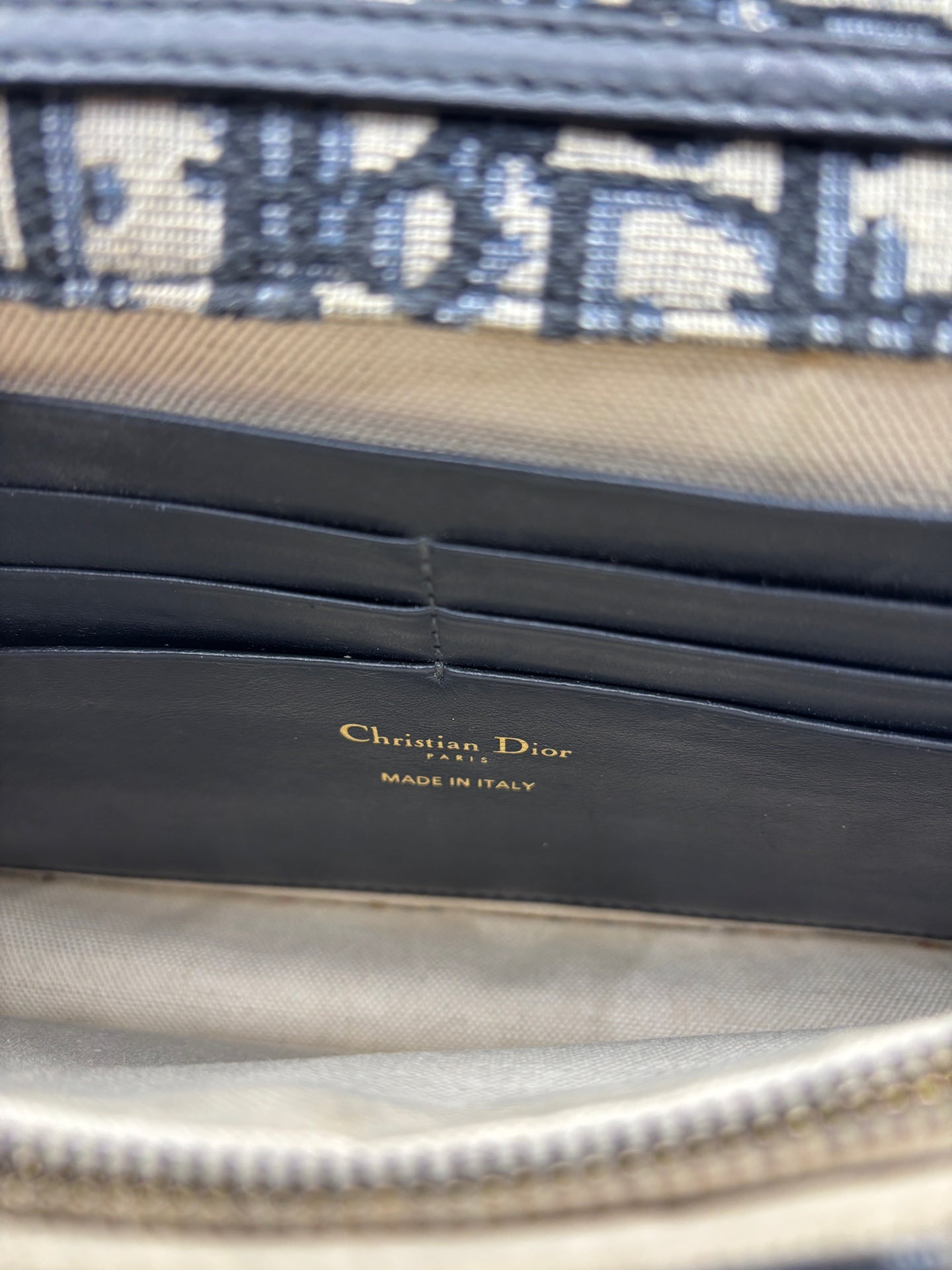 Dior - Saddle Oblique Wallet on Chain - Denim Oblique embroidered fabric - Blue - (mini)