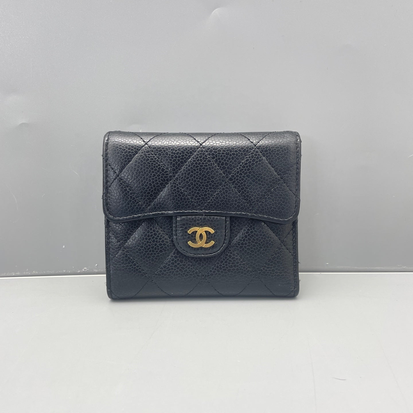 Chanel - Classic Flap Trifold Wallet A6988 - Caviar leather - Black - (Small)