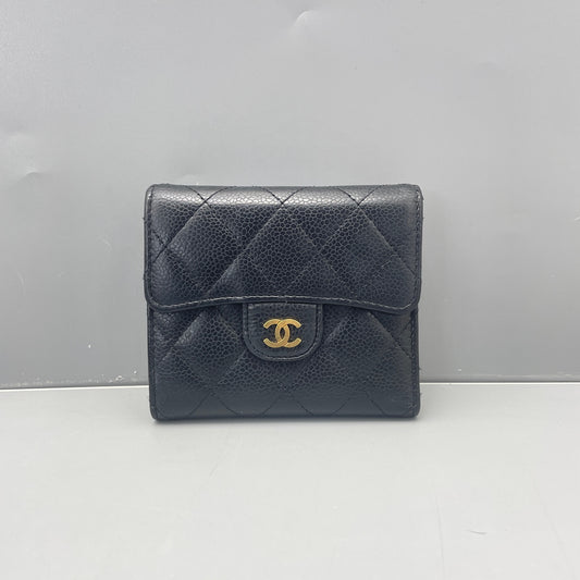 Chanel - Classic Flap Trifold Wallet A6988 - Caviar leather - Black - (Small)