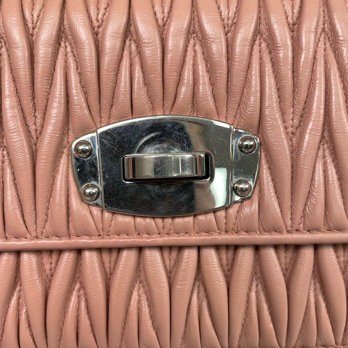 Miu Miu - Matelassé Flap Bag - Leather - Pink - (small)