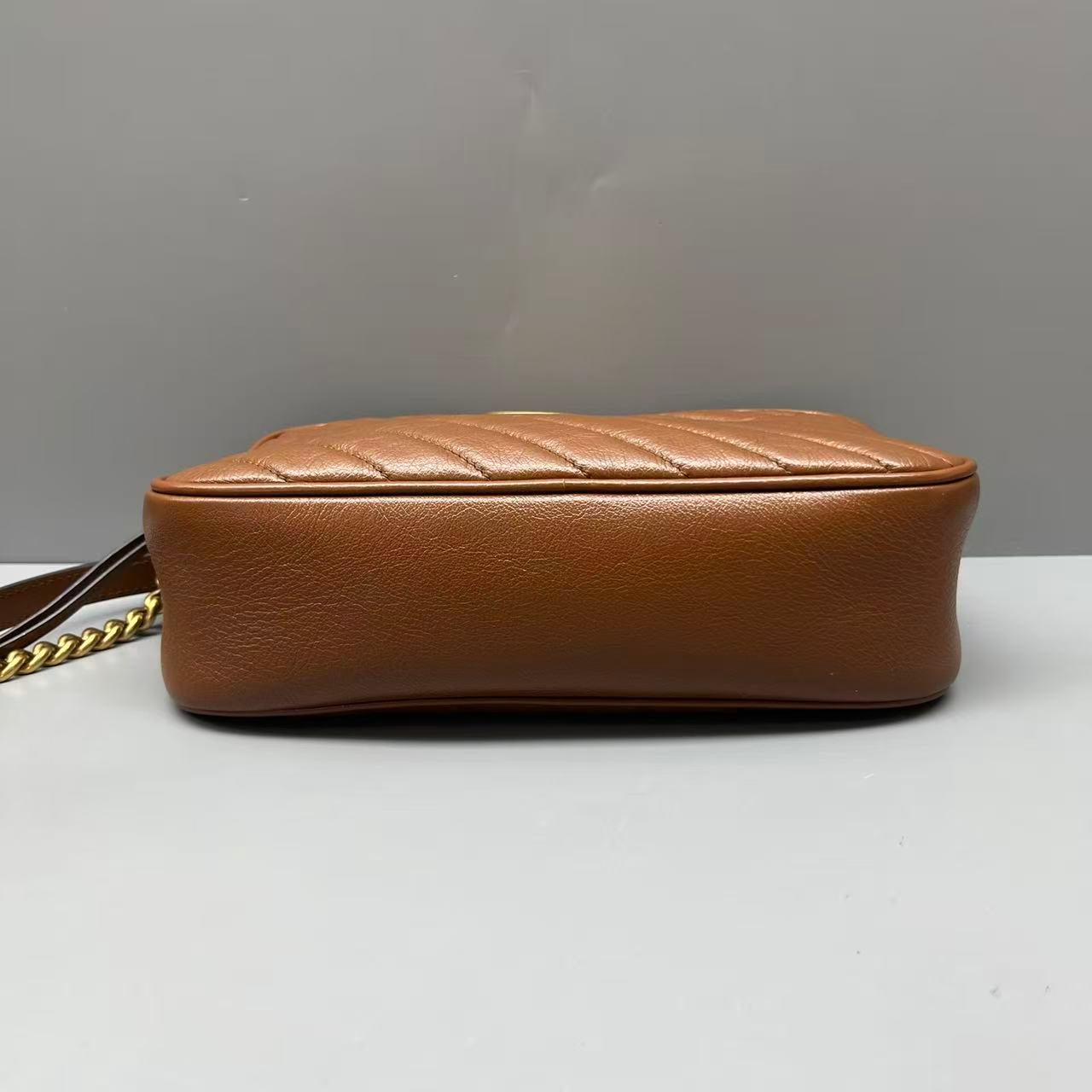Gucci - GG Marmont Small Camera Bag - Leather - Brown - (small)