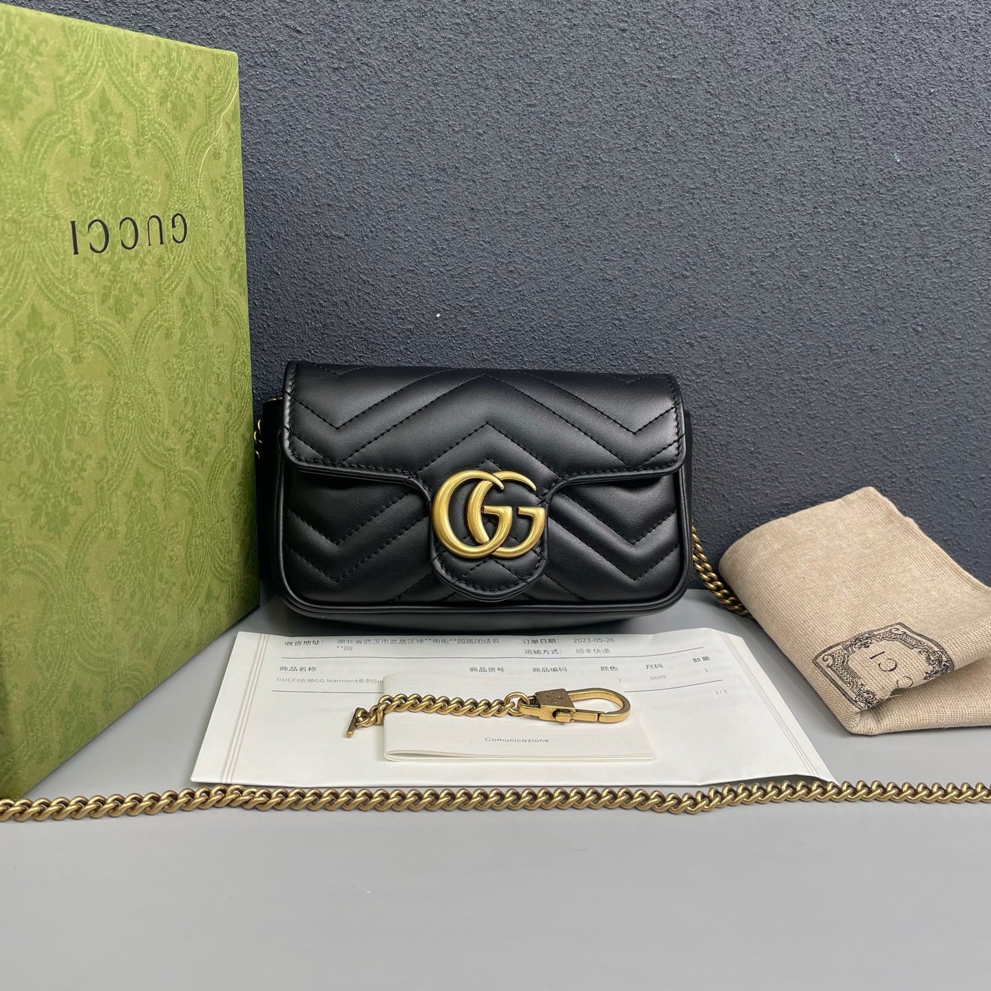 Gucci - Marmont Mini Chain Bag - Leather - Black - (mini)