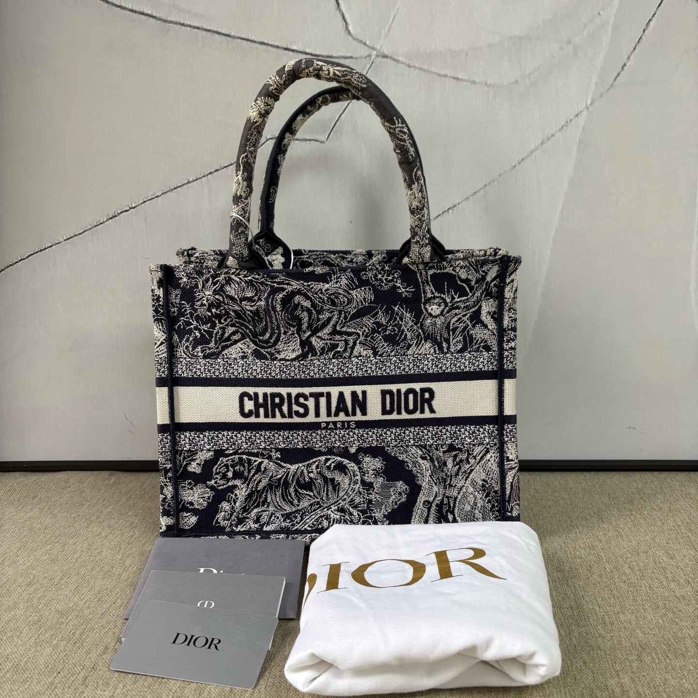 Dior - Book Tote - Canvas - Blue and White - (Small)