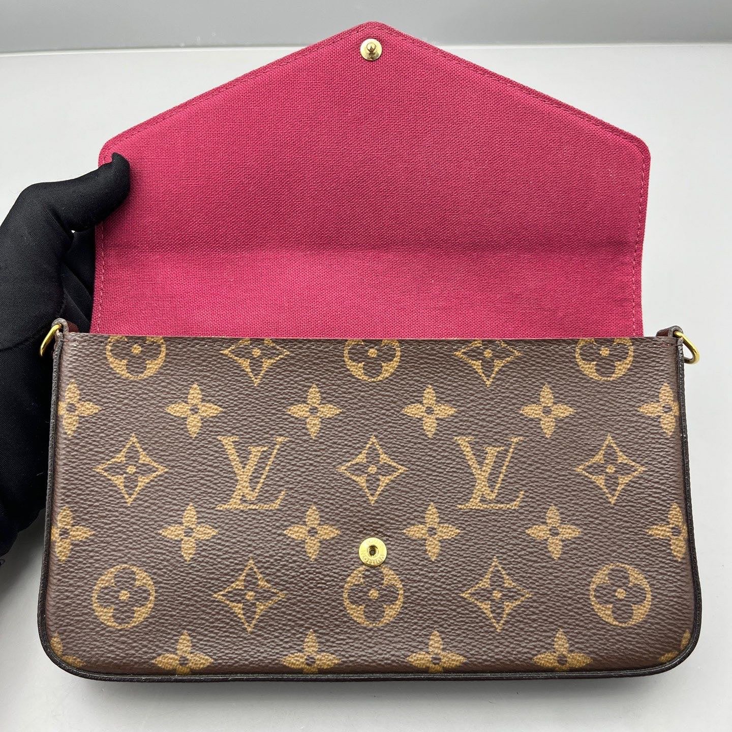 Louis Vuitton - Pochette Félicie - Monogram coated canvas with smooth leather trim - Brown - (mini)