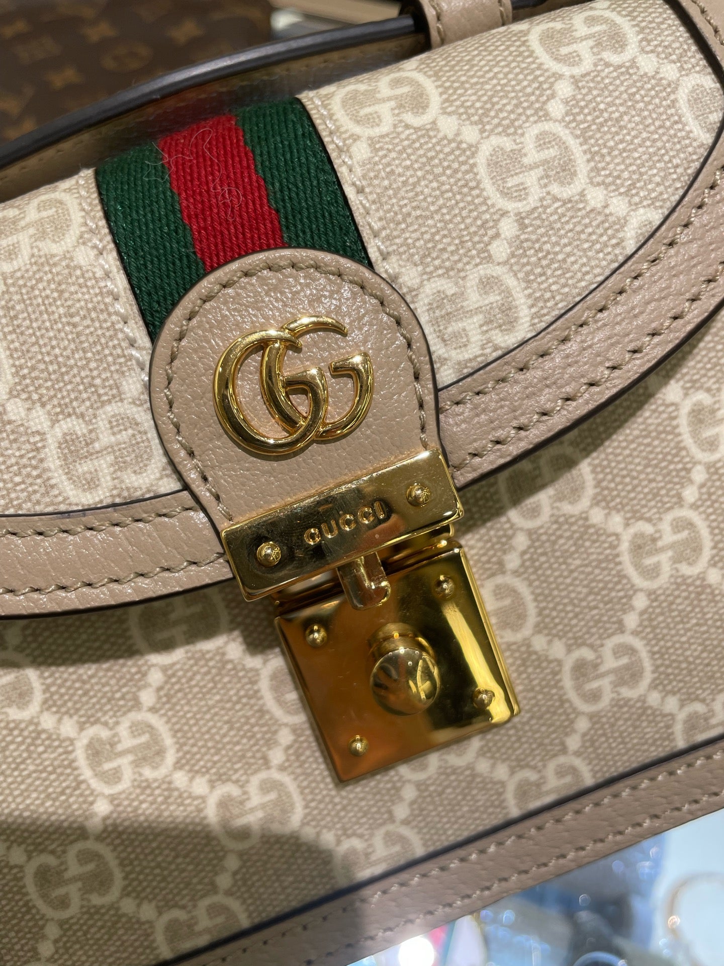 Gucci - Ophidia Mini Messenger Bag - GG Supreme canvas with leather trim - Beige - (mini)