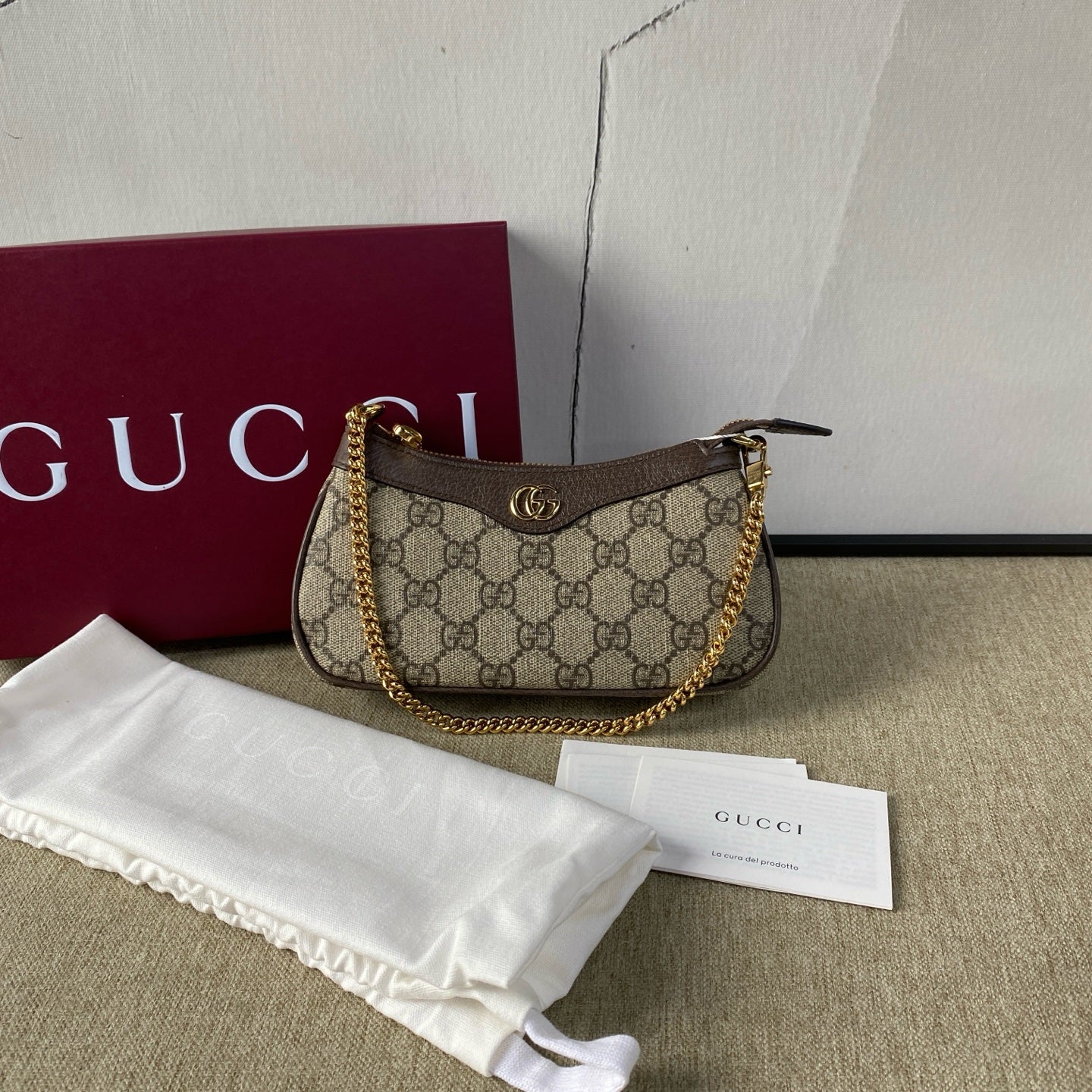 Gucci - Ophidia Mini Bag - GG Supreme canvas with leather trim - Brown - (mini)