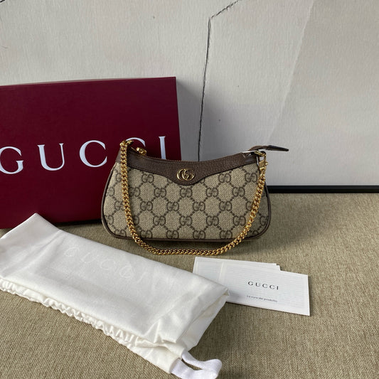 Gucci - Ophidia Mini Bag - GG Supreme canvas with leather trim - Brown - (mini)
