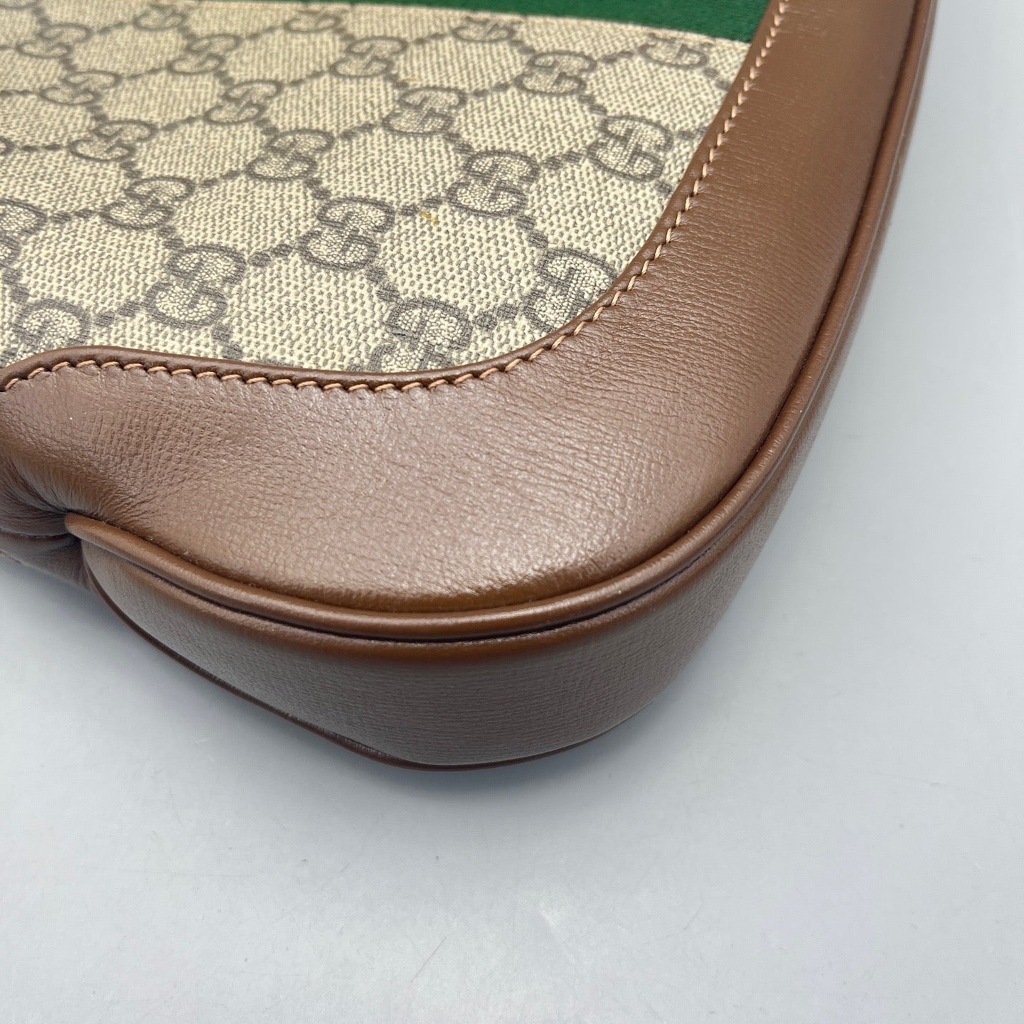 Gucci - Jackie 1961 Medium Shoulder Bag - GG Supreme canvas and Leather - Beige with Caramel accents and Green/Red Web - (medium)