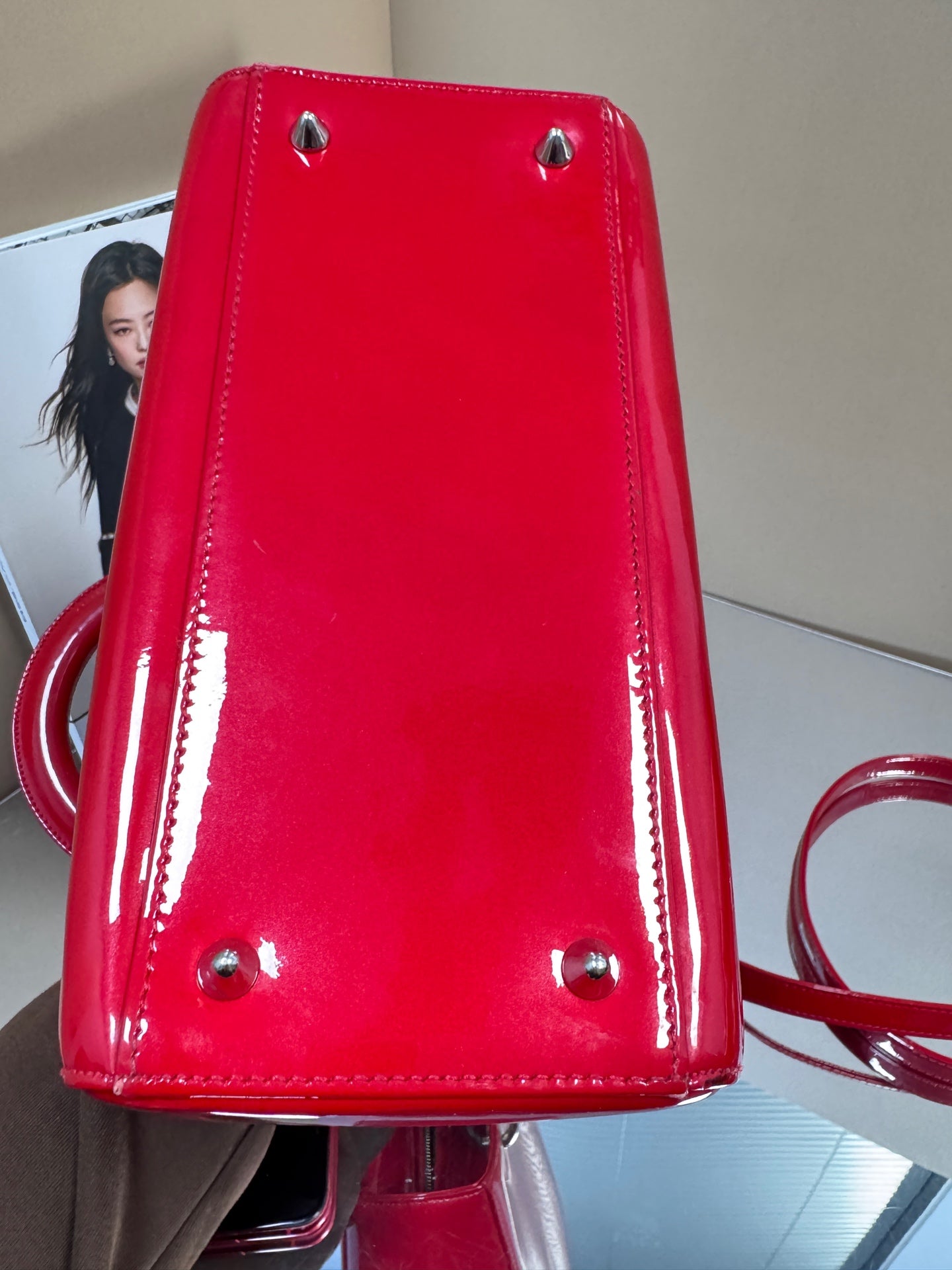 Dior - Lady Dior - Patent leather - Red - (Medium)