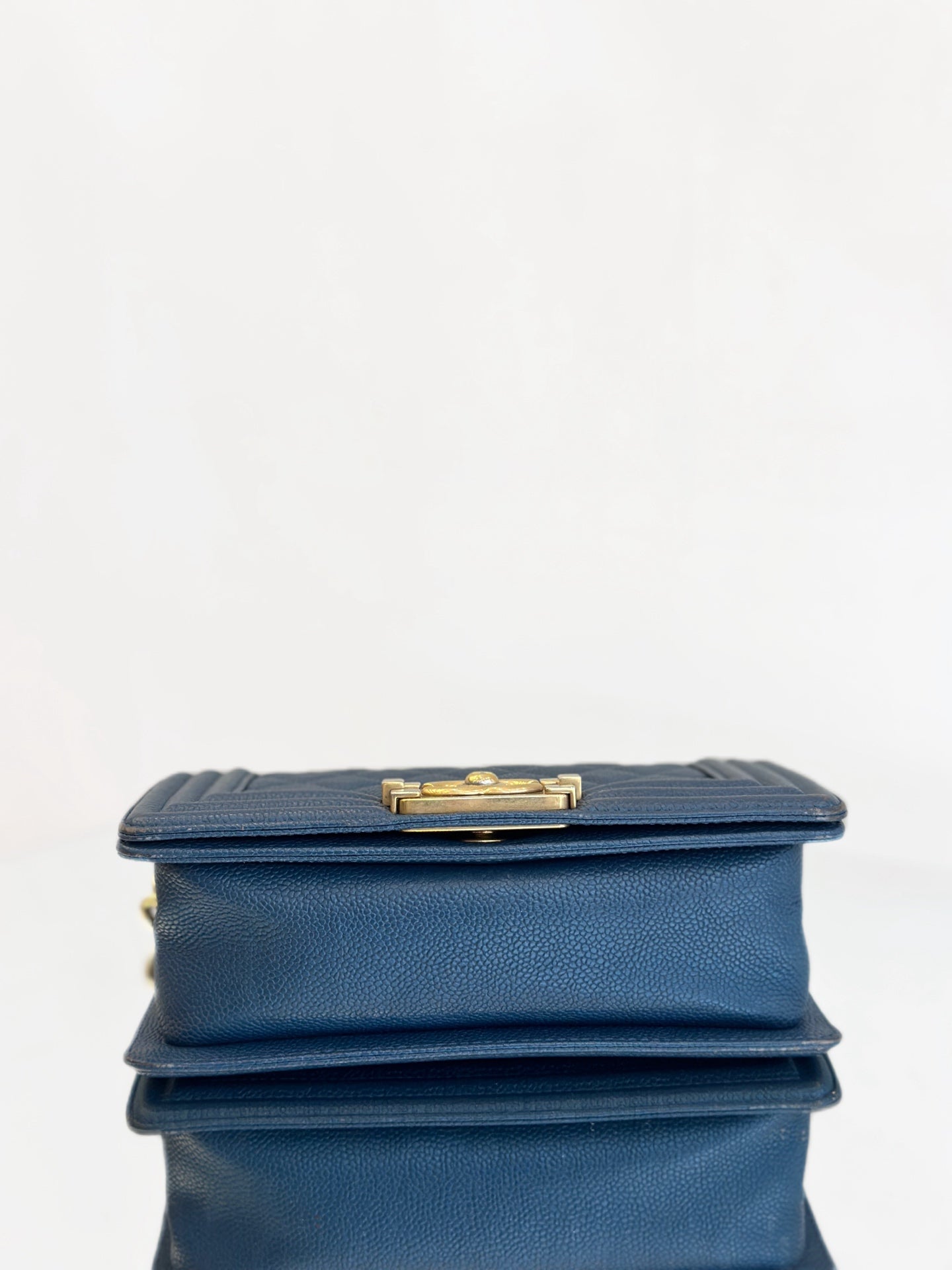 Chanel - Boy Bag Small - Grained calfskin leather - Blue - (Small)