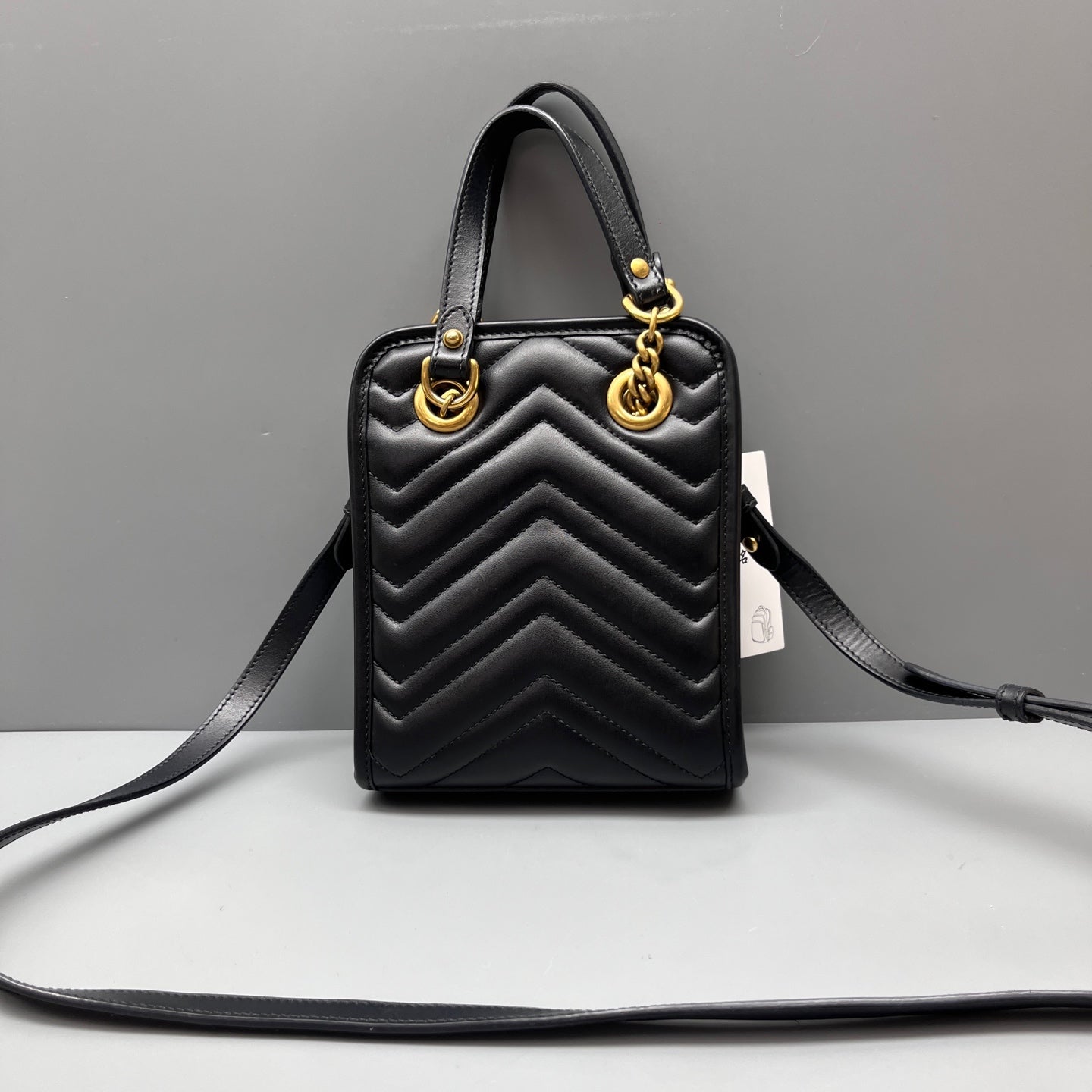 Gucci - GG Marmont Mini Top Handle Bag - Leather - Black - (mini)