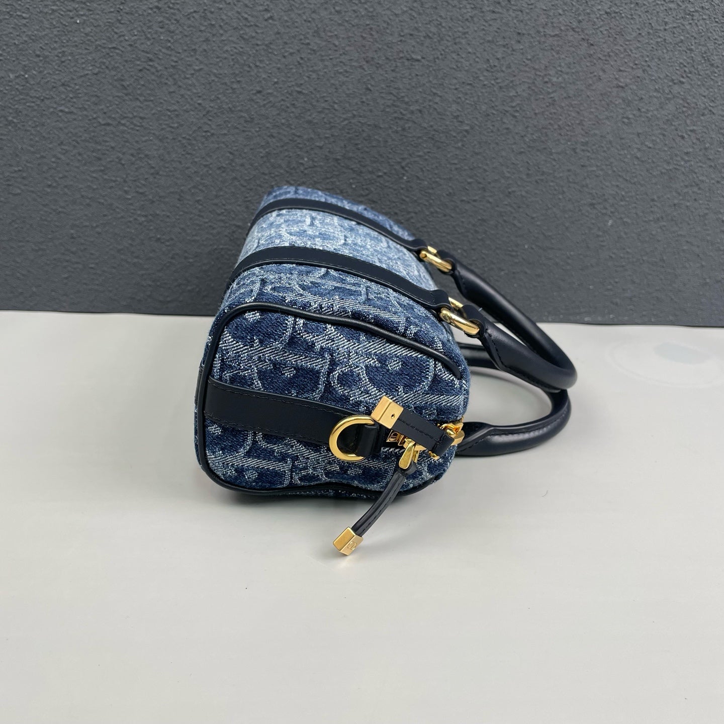 Dior - Groove Mini Boston Bag - Denim canvas with Dior Oblique jacquard and smooth leather trim - Blue - (mini)