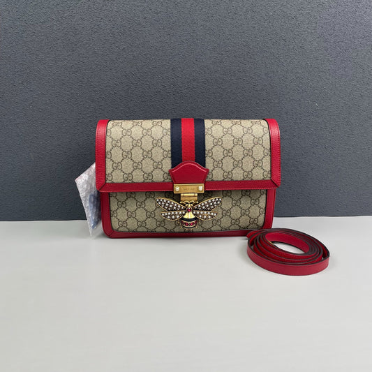 Gucci - Queen Margaret GG Supreme Shoulder Bag - GG Supreme canvas and grained leather - Multicolour - (small)