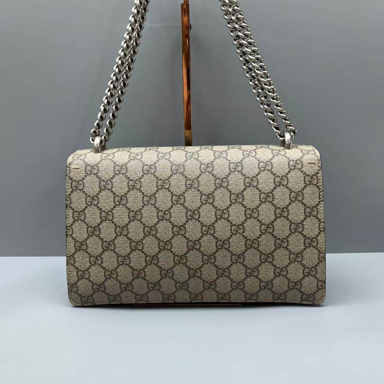 Gucci - Dionysus Shoulder Bag - GG Supreme canvas with suede and leather trim - Beige - (medium)