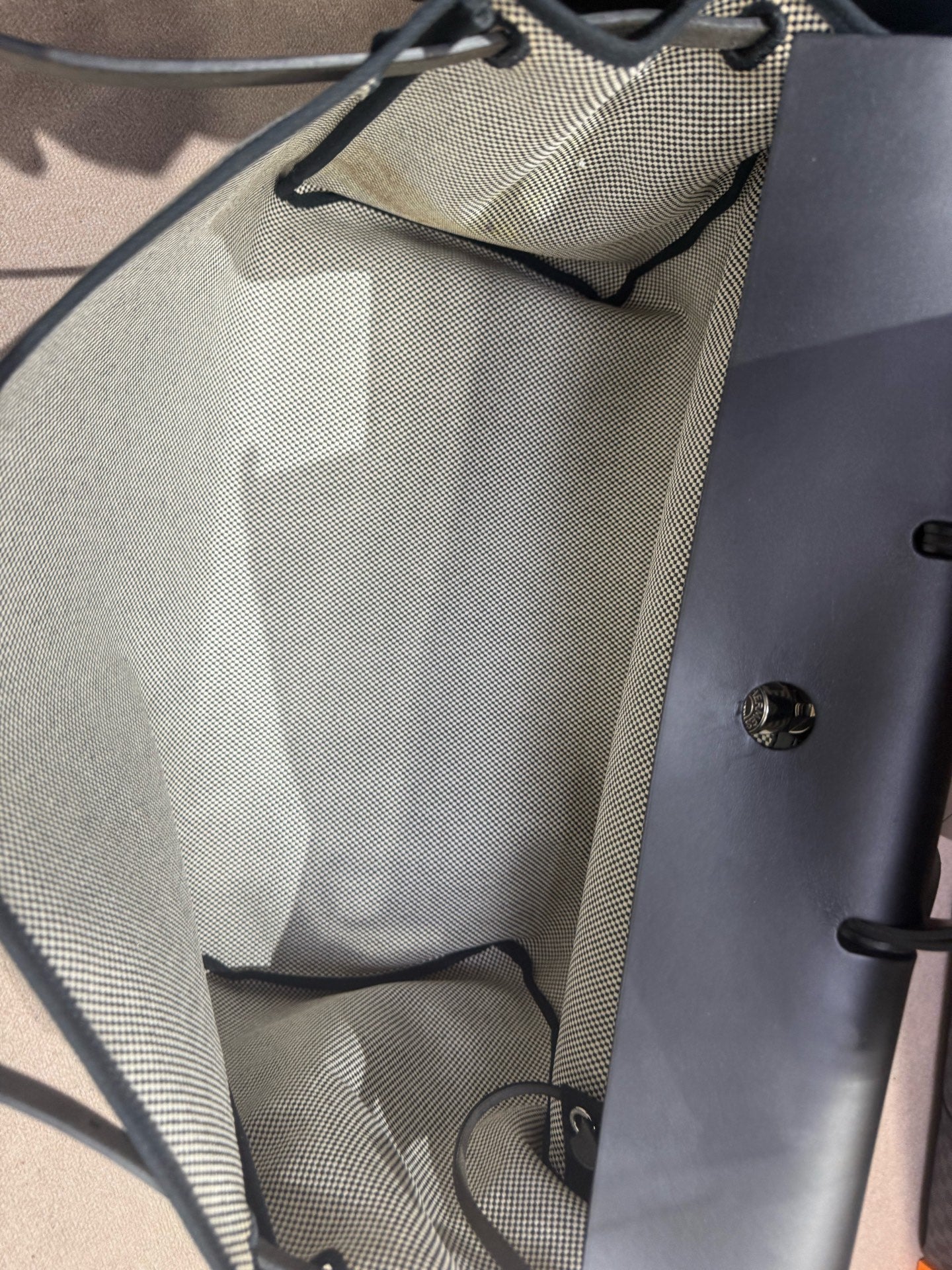 Hermès - Herbag 50 - Canvas and Leather - Black and White - (Large)