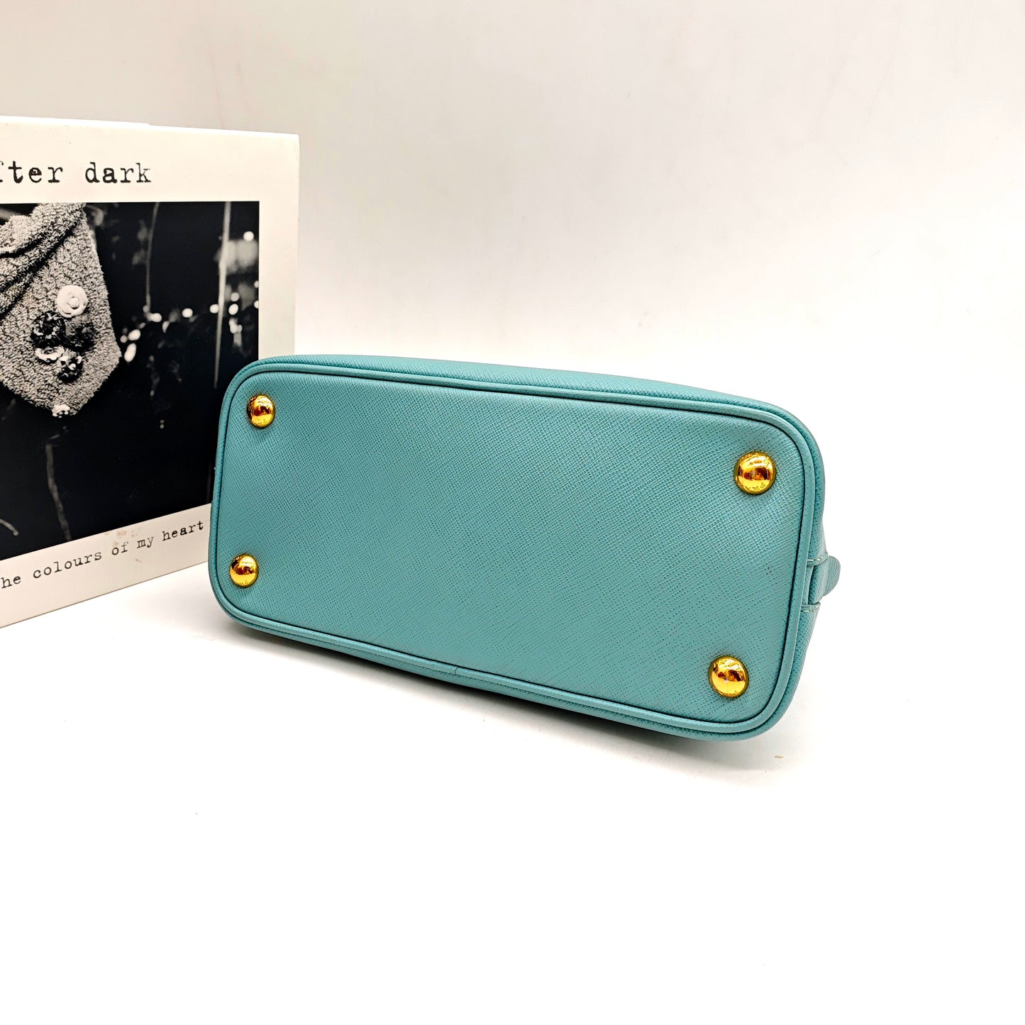 Prada - Saffiano Lux Dome Bag - Saffiano leather - Lake Blue - (Small)