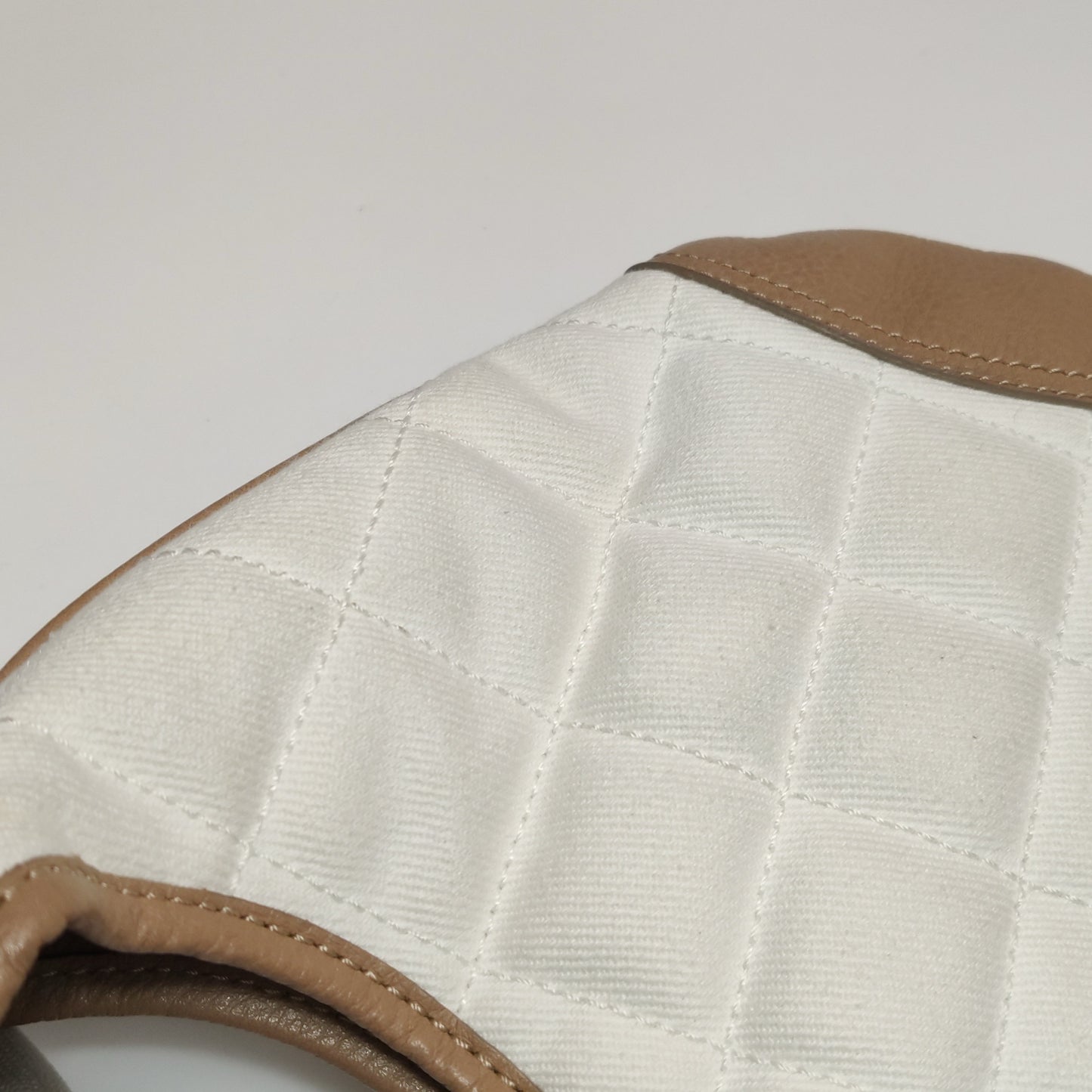 Burberry - Quilted Canvas and Leather Shoulder Bag - Canvas with pebbled leather trim - Beige and White - (Medium)