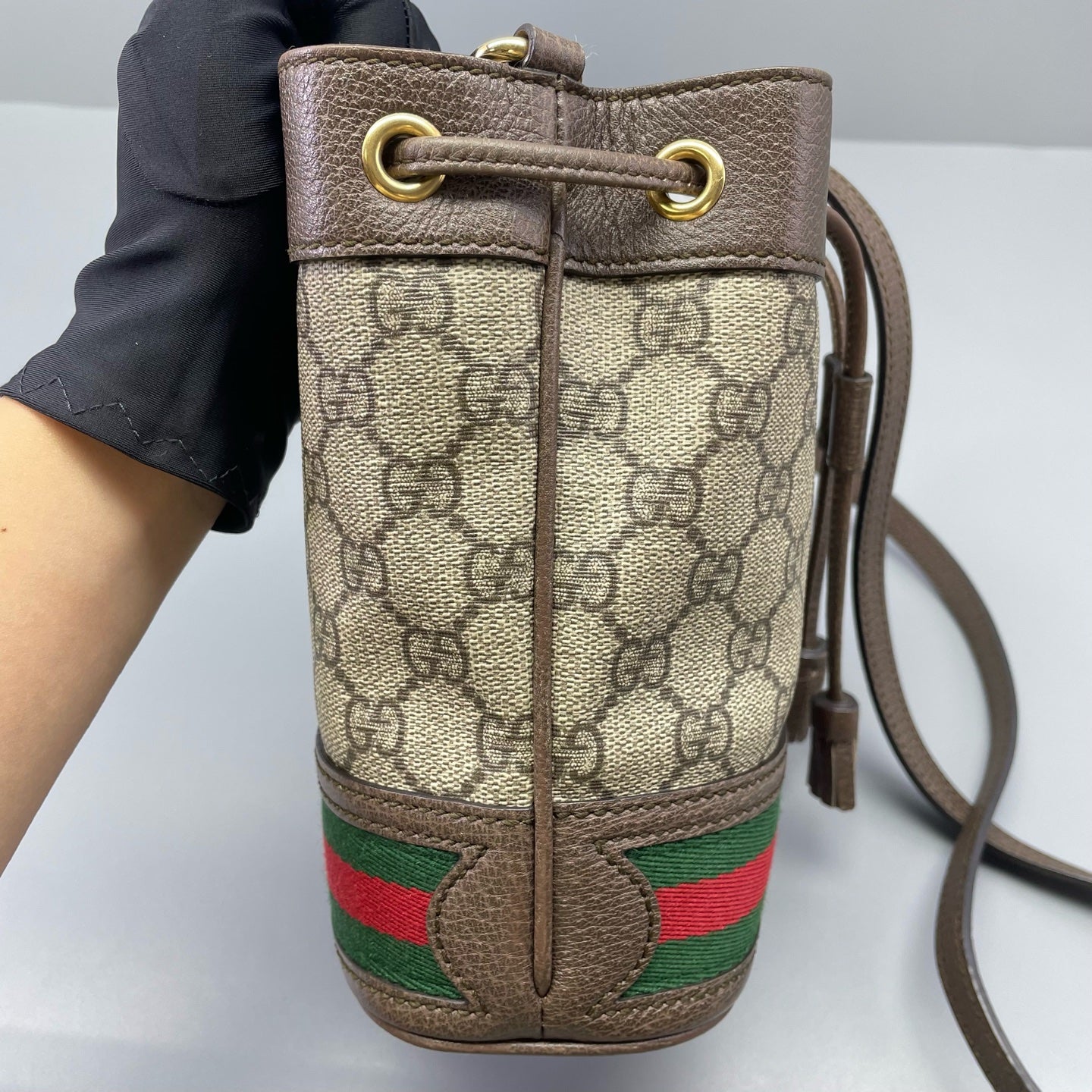 Gucci - Ophidia GG Supreme Mini Bucket Bag - GG Supreme canvas with leather trim - Brown - (mini)