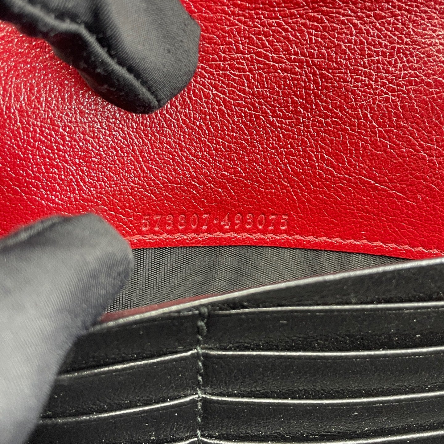 Gucci - Marmont Wallet on Chain (WOC) - Leather - Black with Red Trim - (mini)